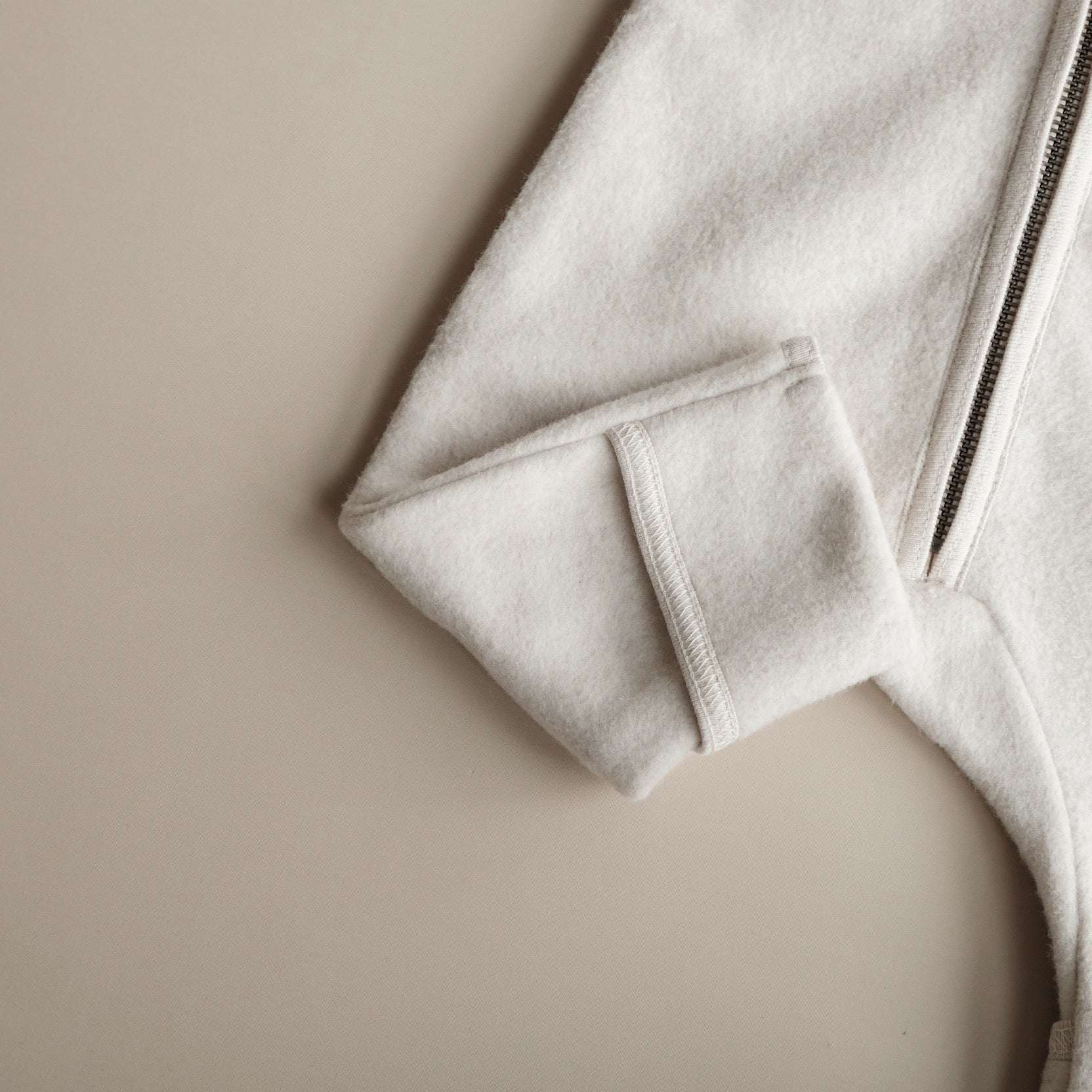 Organic Fleece Overall - Light Beige Melange - Image 11