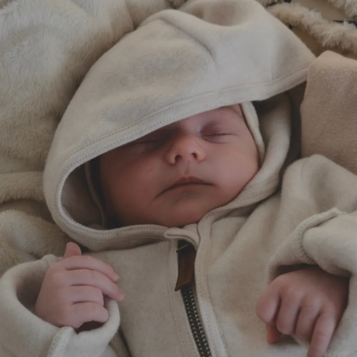 Organic Fleece Overall - Light Beige Melange - Image 6