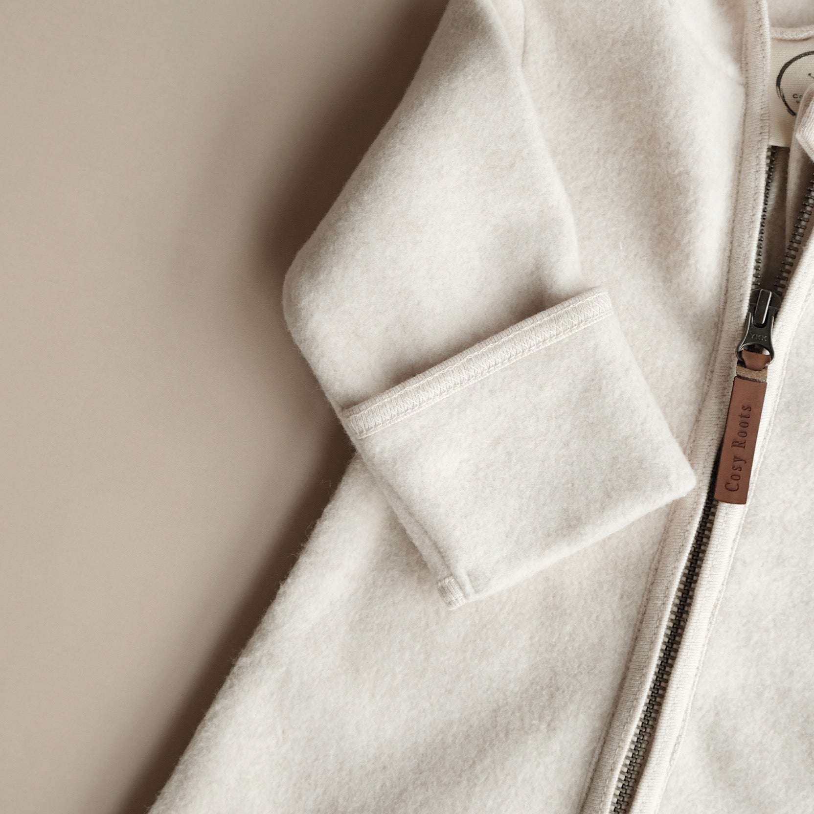 Organic Fleece Overall - Light Beige Melange - Image 9