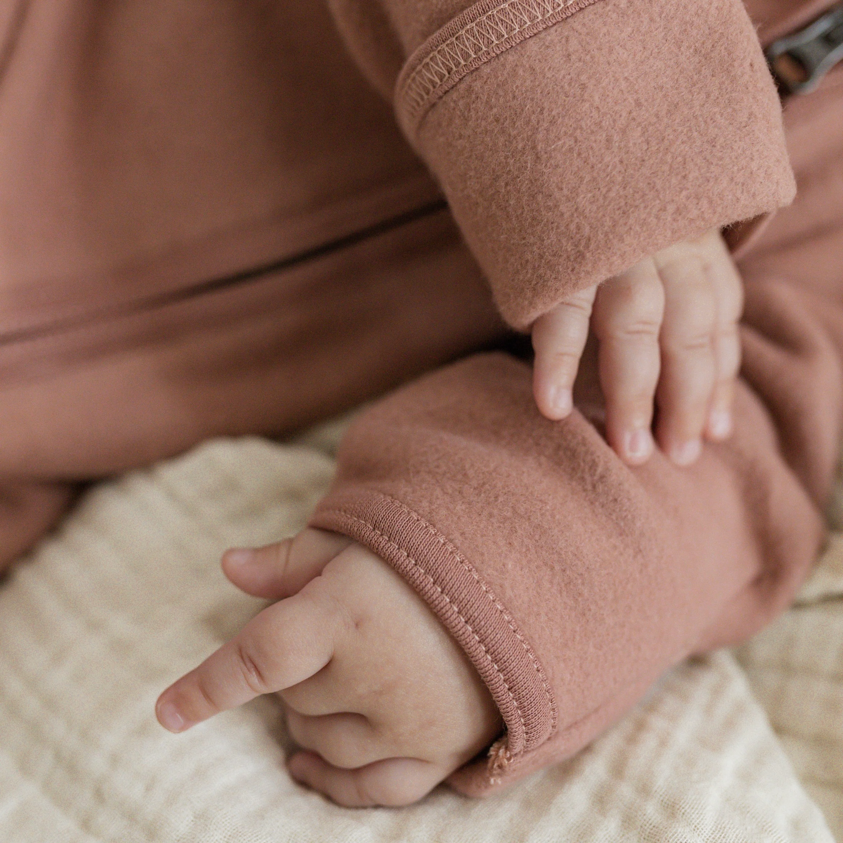 Organic Fleece Overall - Dusty Rose Melange - Image 2