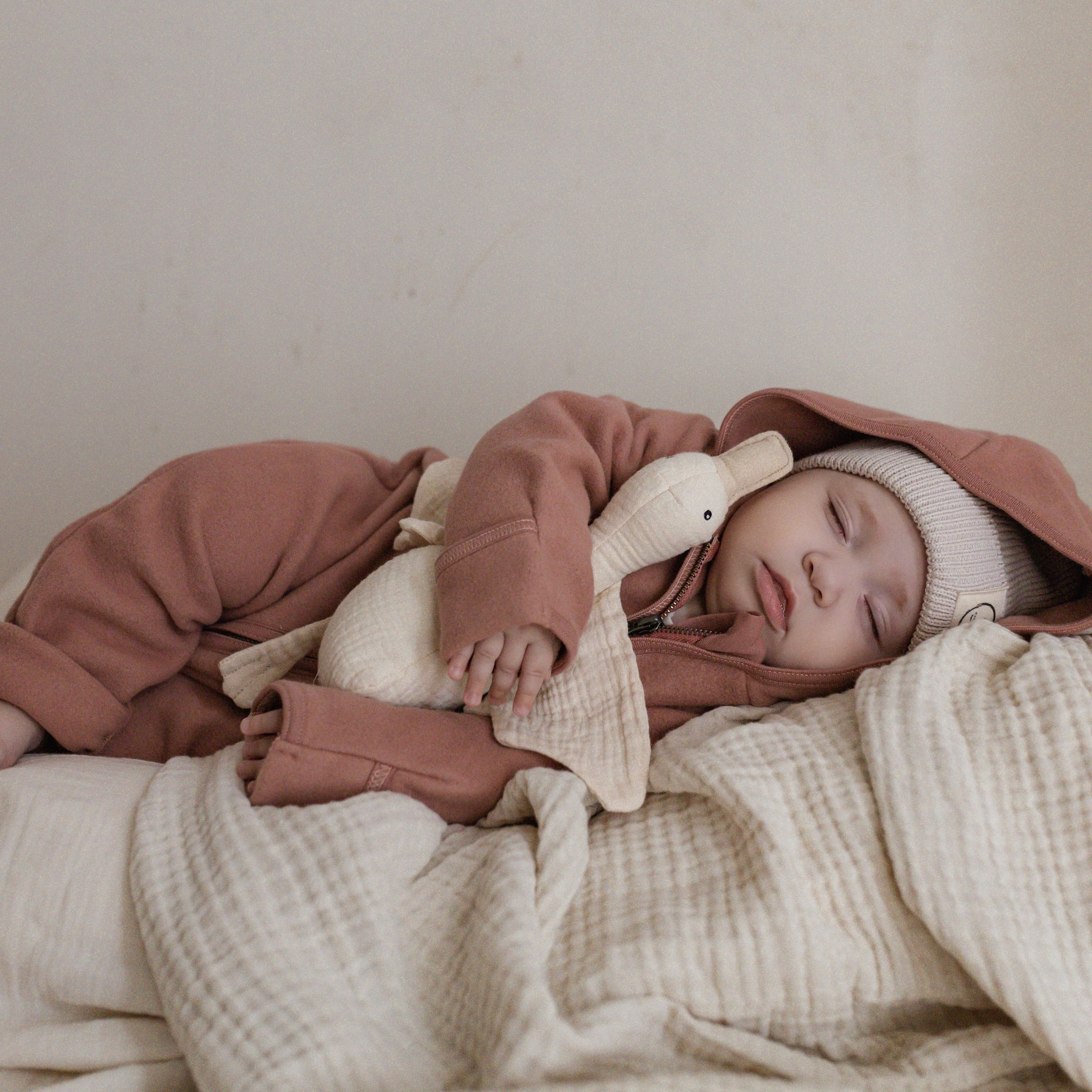 Organic Fleece Overall - Dusty Rose Melange - Image 5