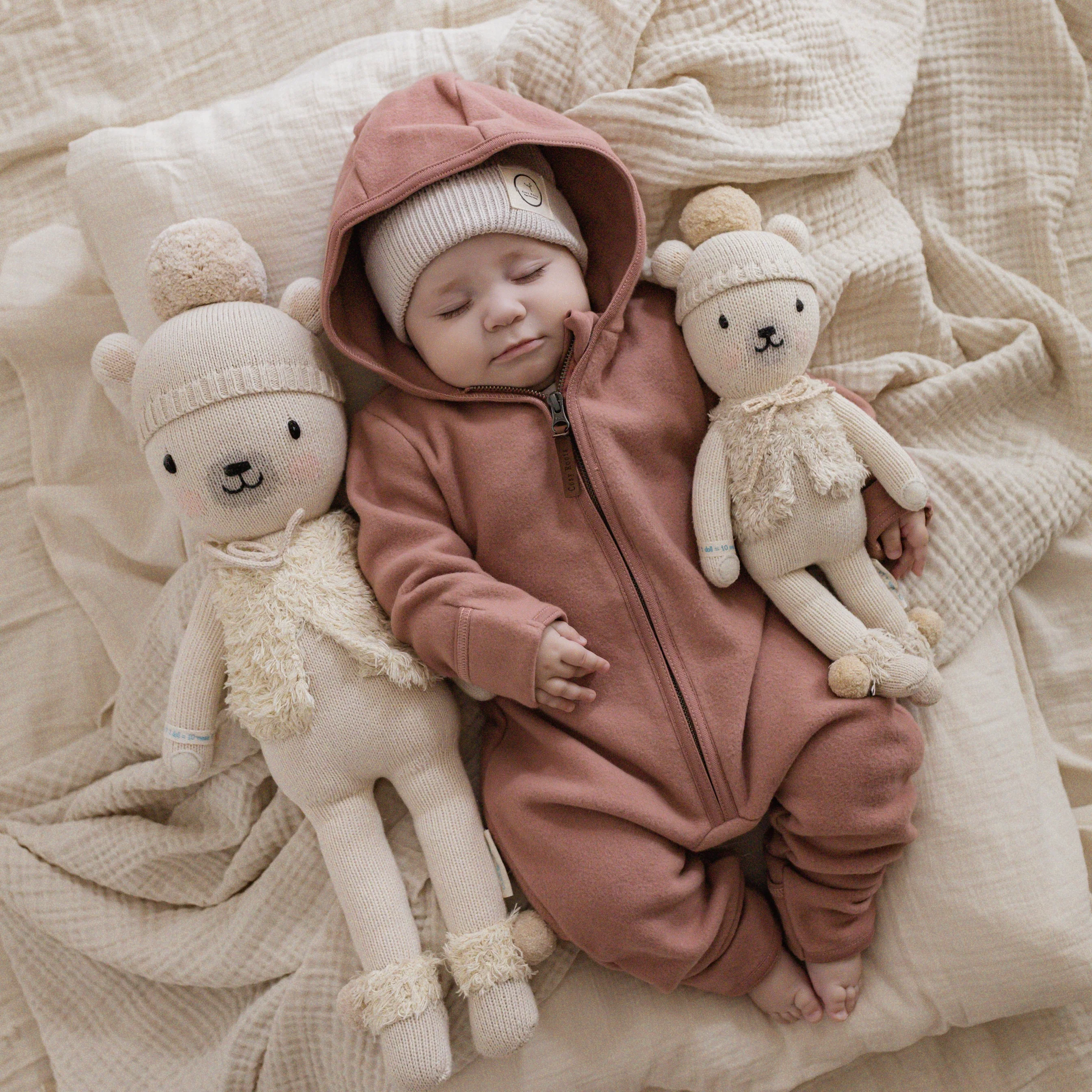 Organic Fleece Overall - Dusty Rose Melange - Image 6