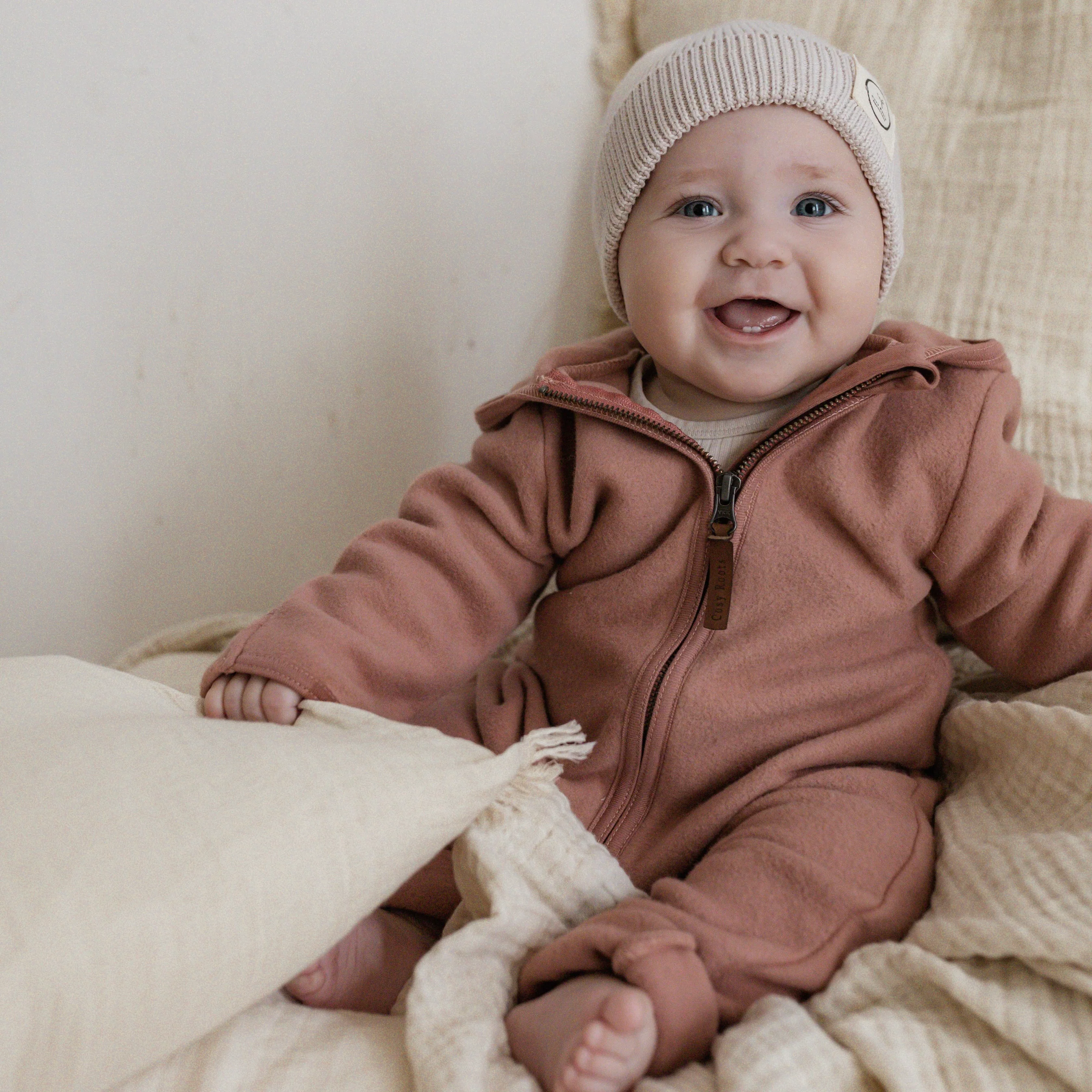 Organic Fleece Overall - Dusty Rose Melange - Image 7