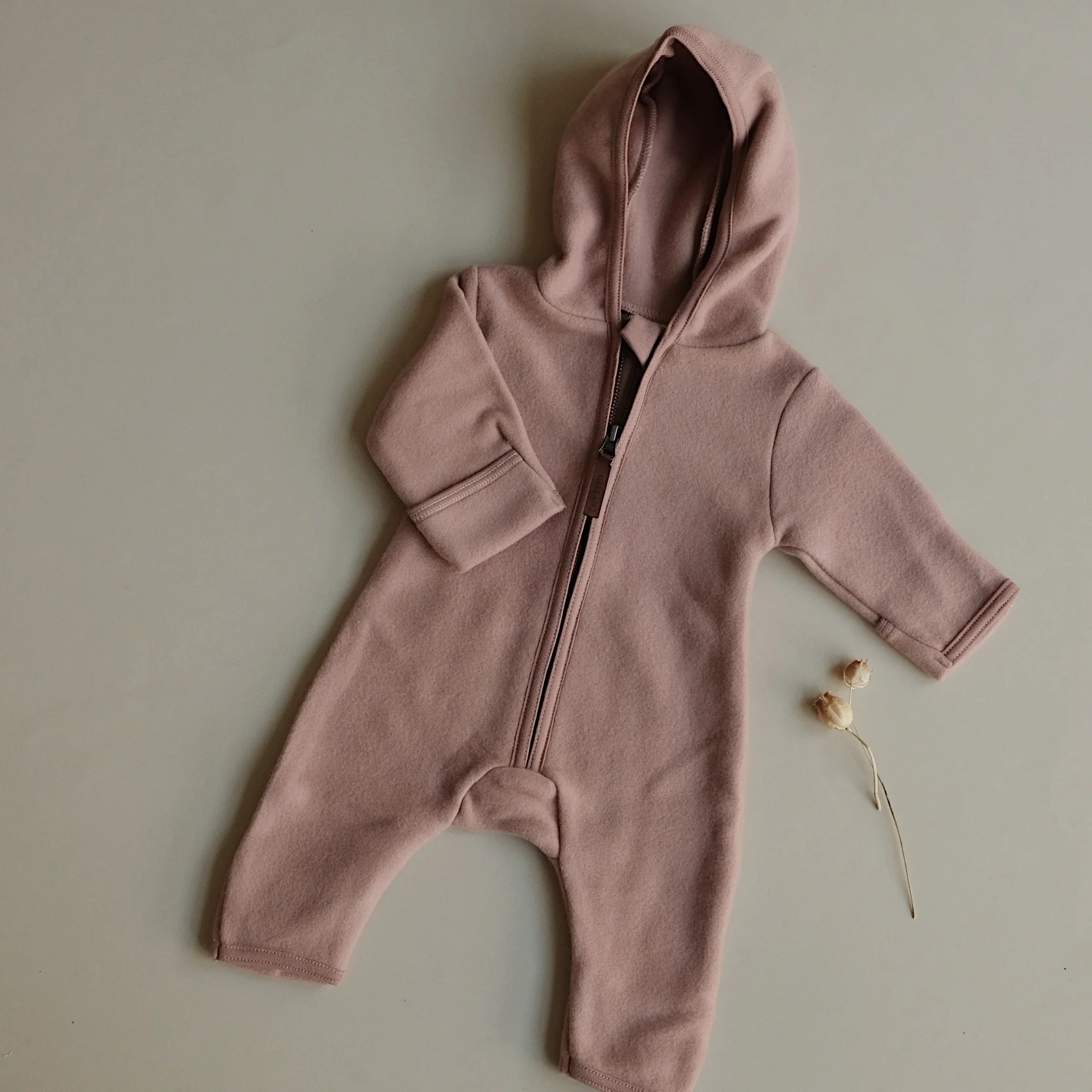 Organic Fleece Overall - Dusty Rose Melange - Image 8