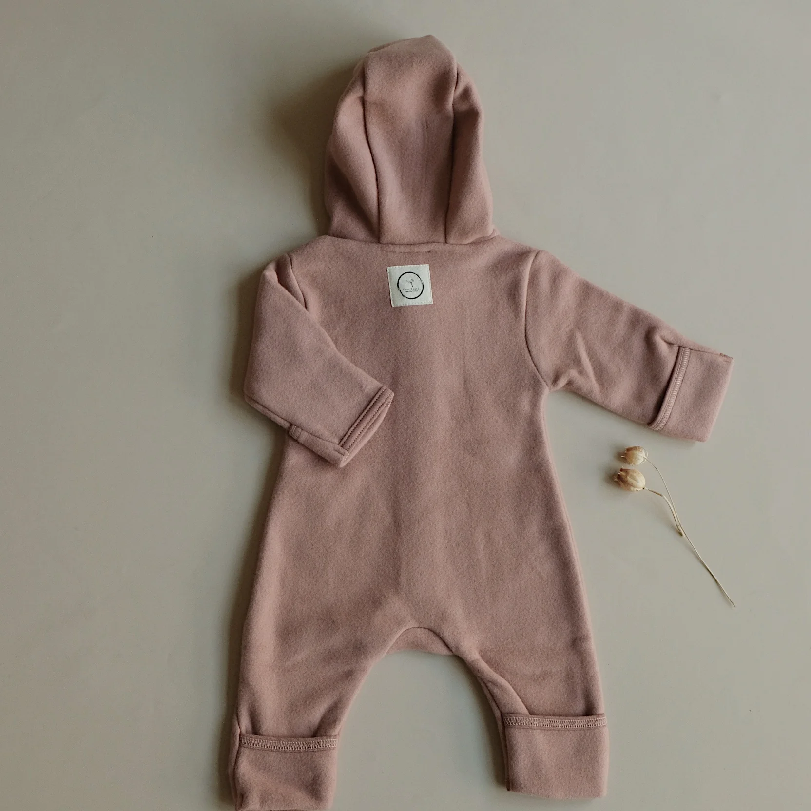 Organic Fleece Overall - Dusty Rose Melange - Image 9