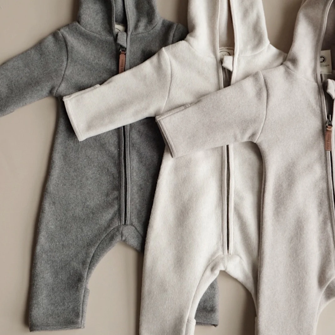 Organic Fleece Overall - Taupe Melange - Image 12