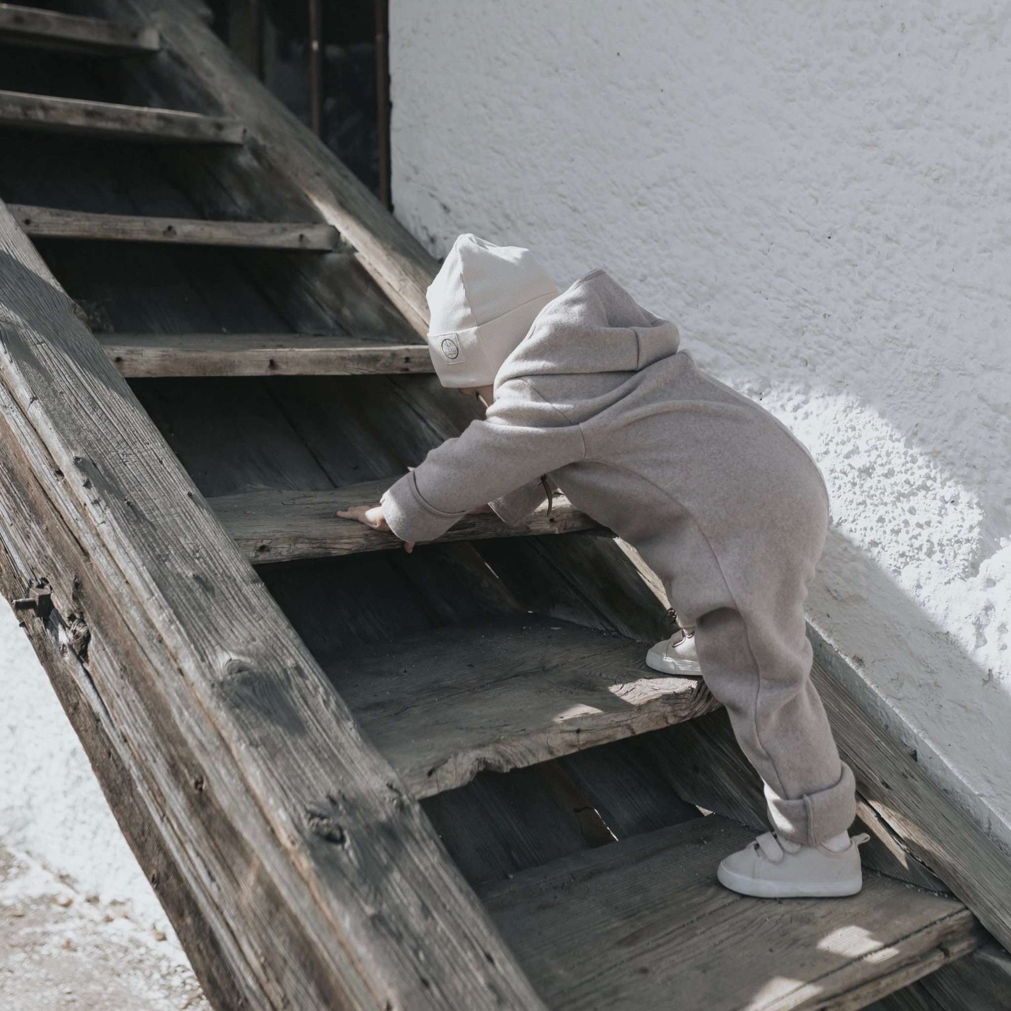 Organic Fleece Overall - Taupe Melange - Image 3