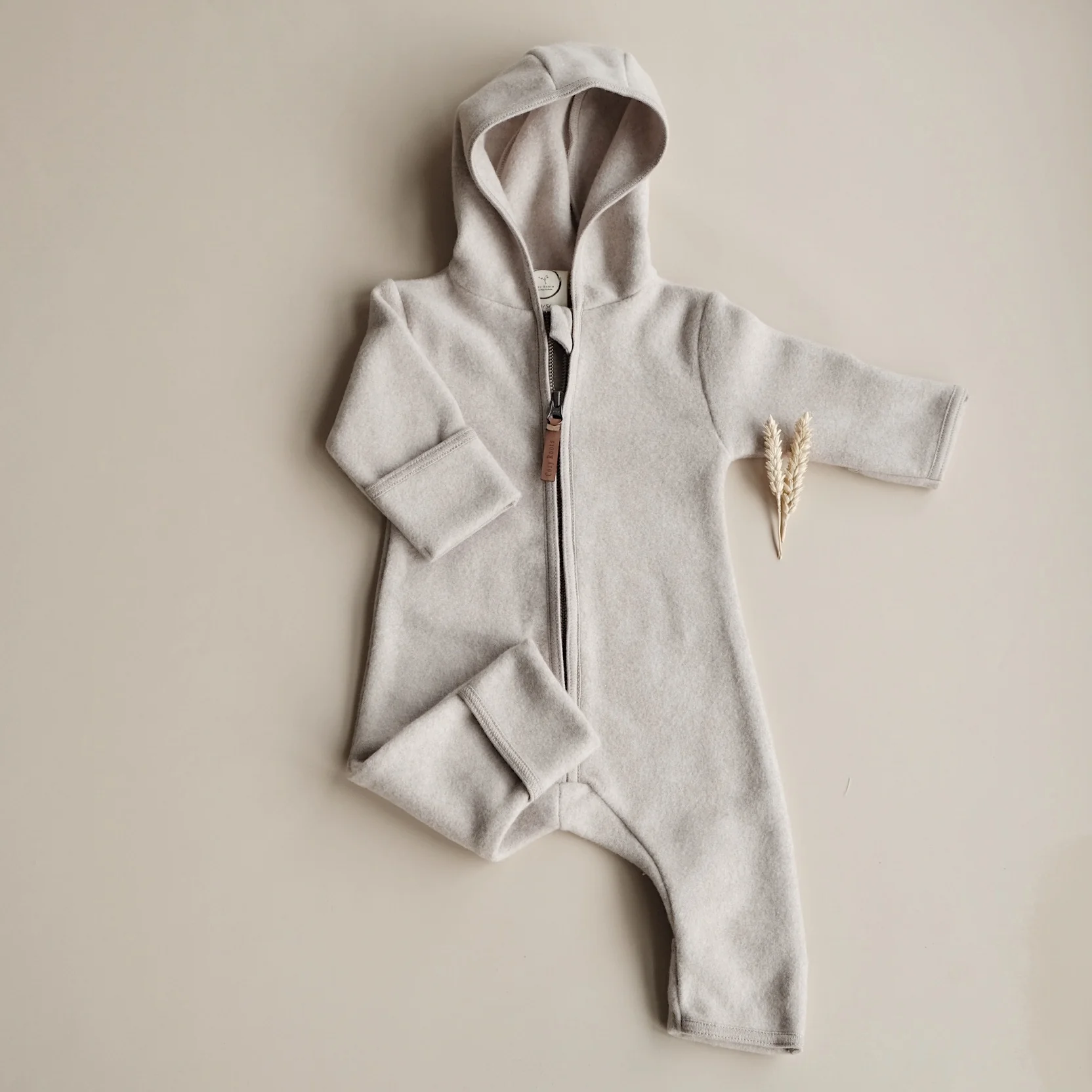 Organic Fleece Overall - Taupe Melange - Image 6