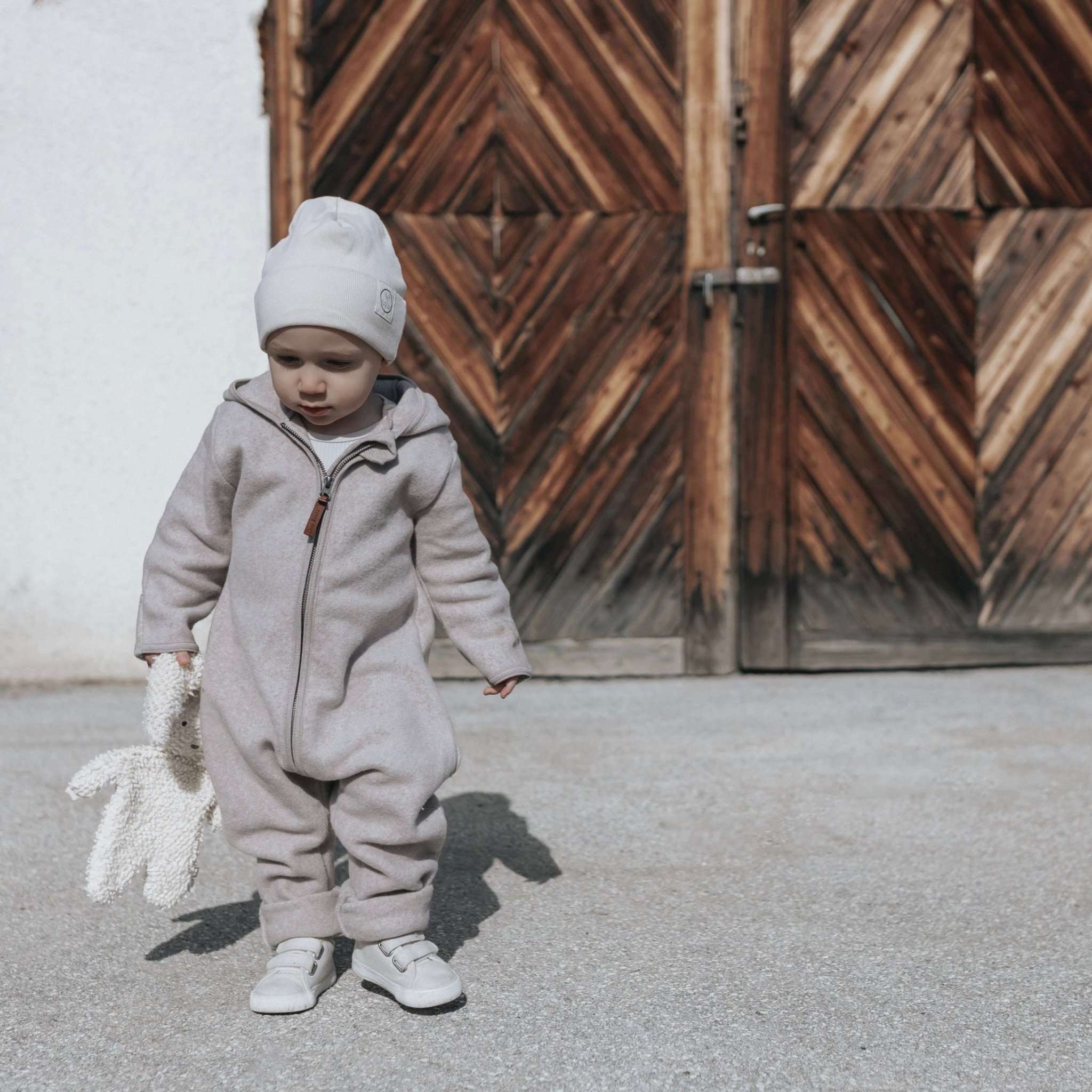Organic Fleece Overall - Taupe Melange - Image 7