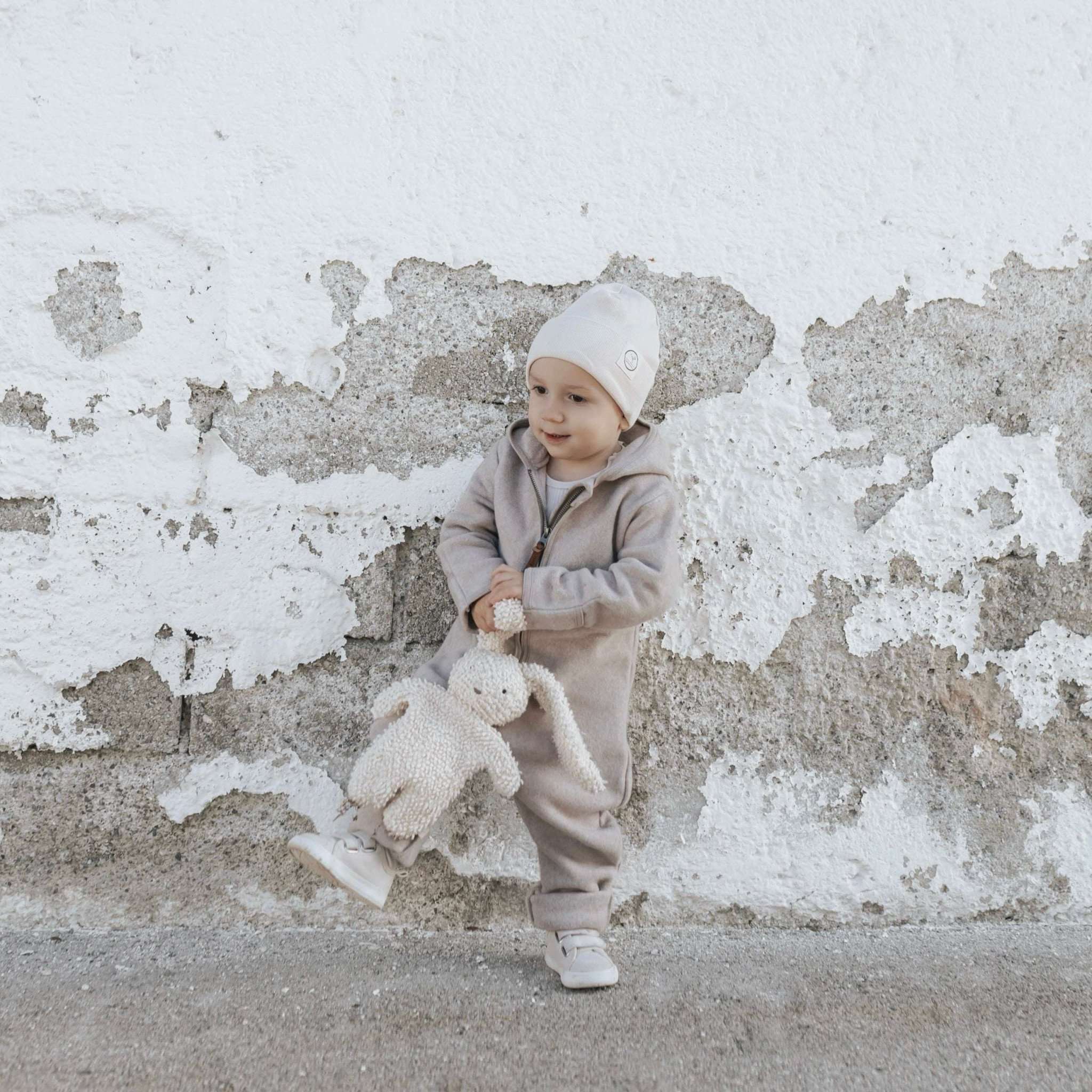 Organic Fleece Overall - Taupe Melange - Image 8