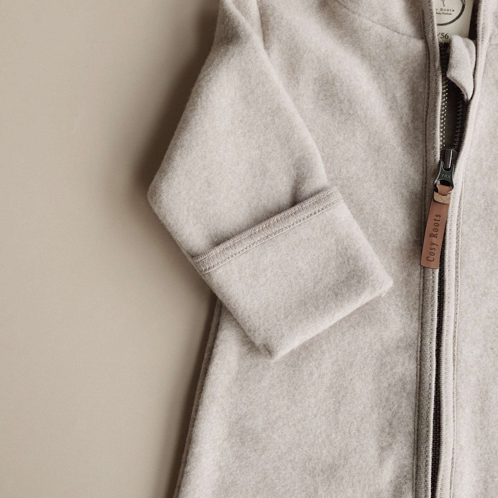 Organic Fleece Overall - Taupe Melange - Image 9