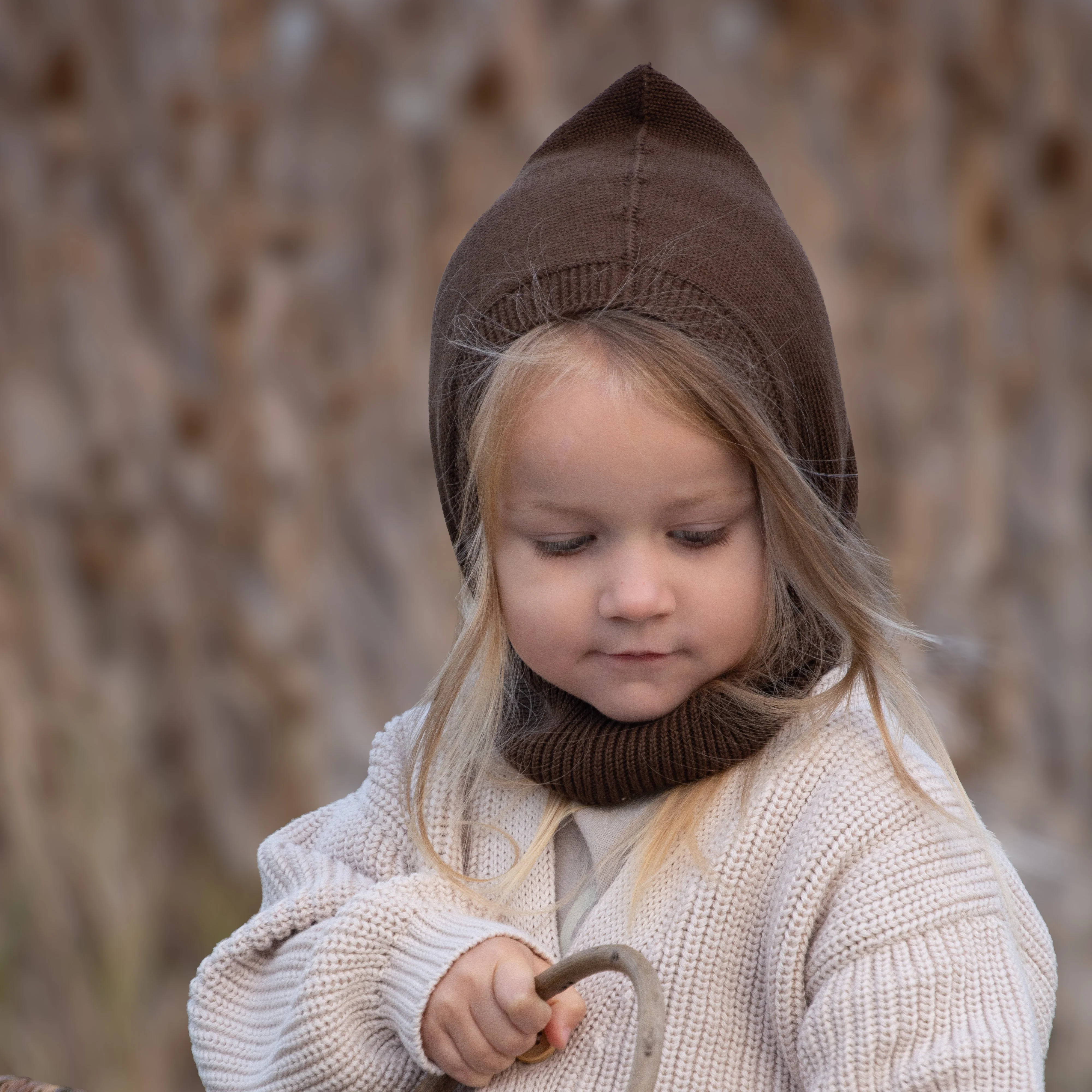 Organic Knit Balaclava - Chocolate Brown - Image 8