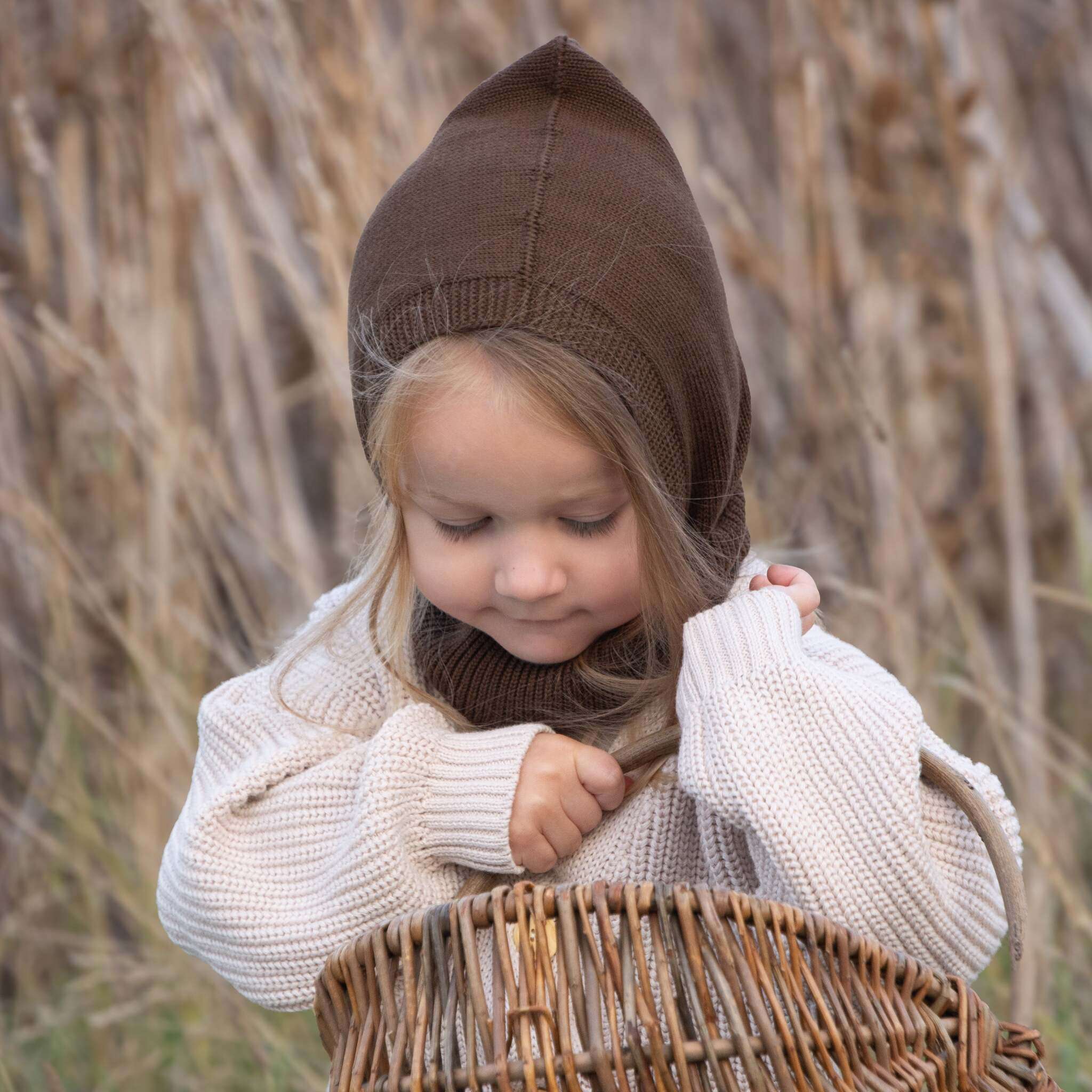 Organic Knit Balaclava - Chocolate Brown - Image 9