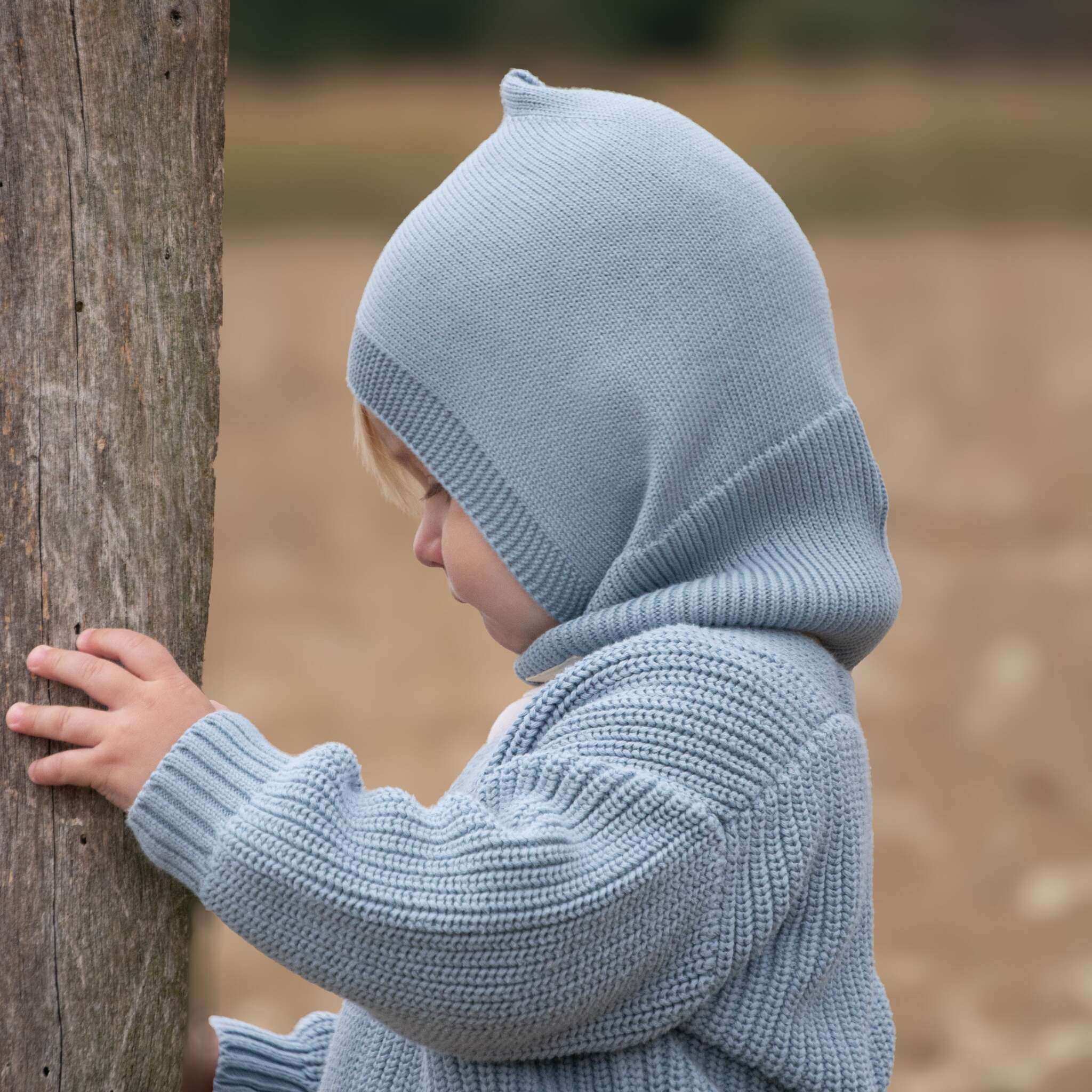 Organic Knit Balaclava - Dusty Blue - Image 7