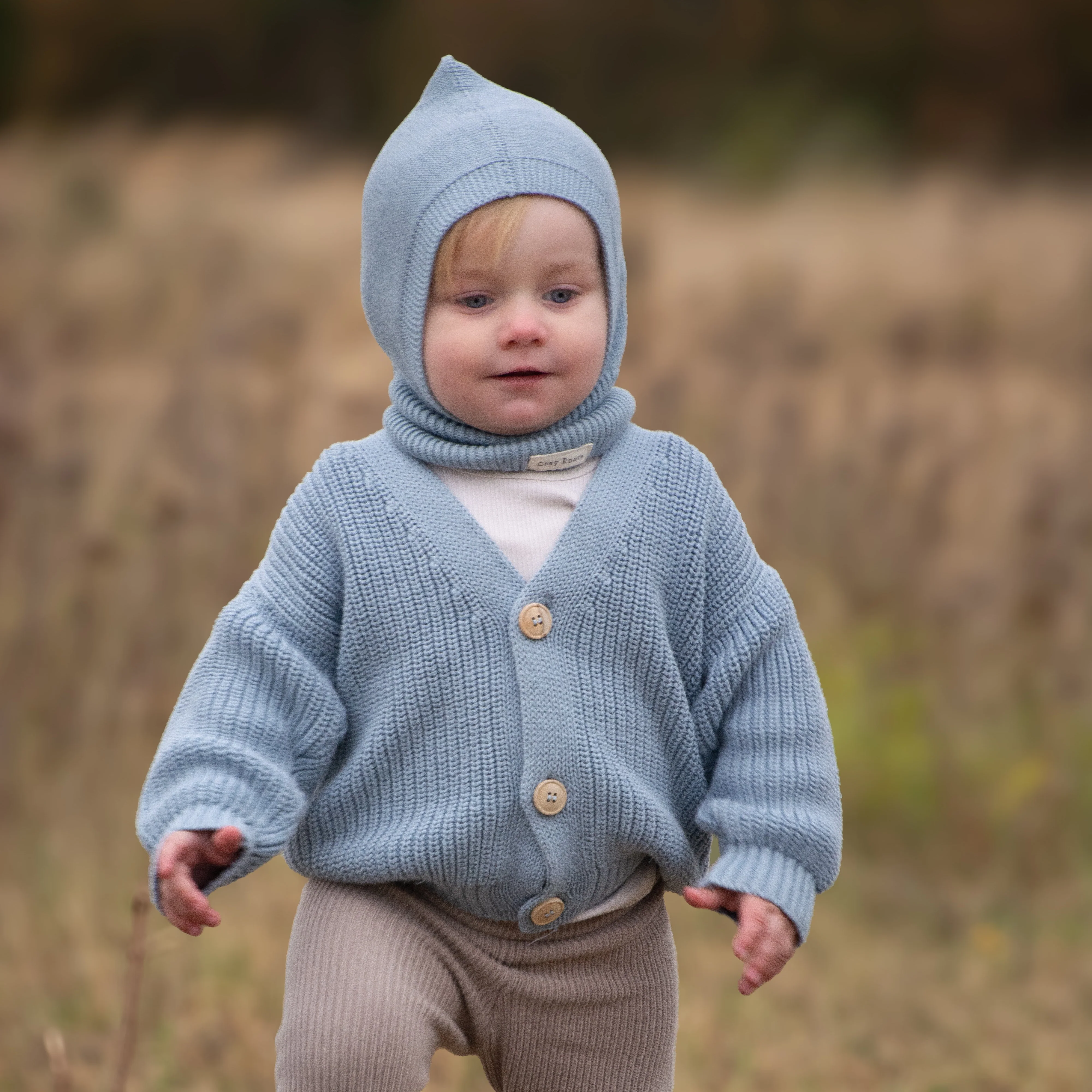 Organic Knit Balaclava - Dusty Blue - Image 8