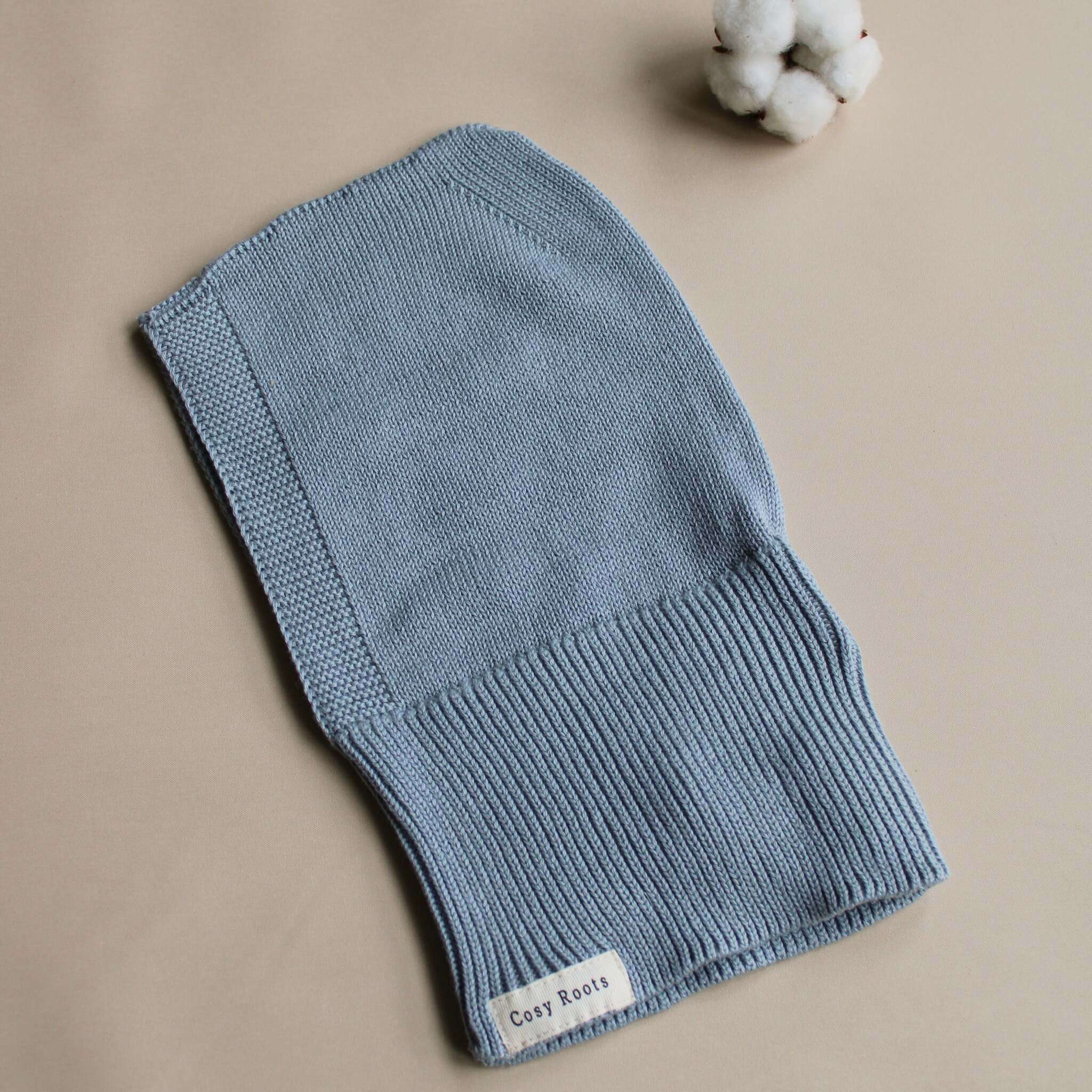 Organic Knit Balaclava - Dusty Blue - Image 9