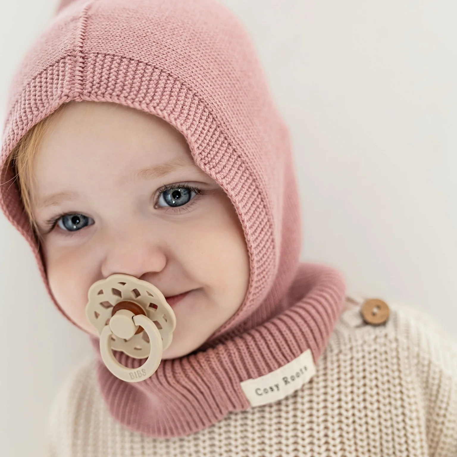 Organic Knit Balaclava - Dusty Rose - Image 3