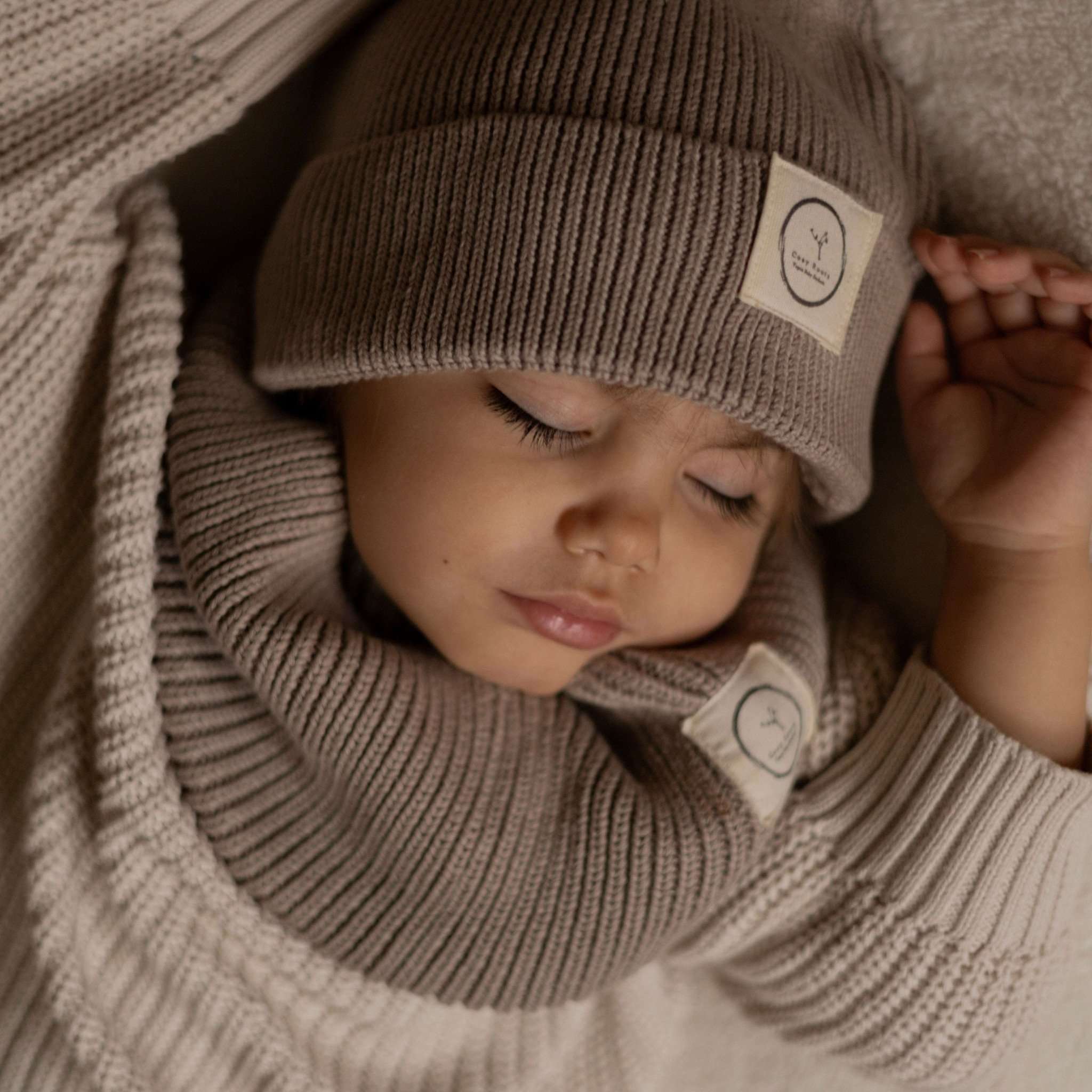 Organic Knit Beanie - Caramel - Image 5