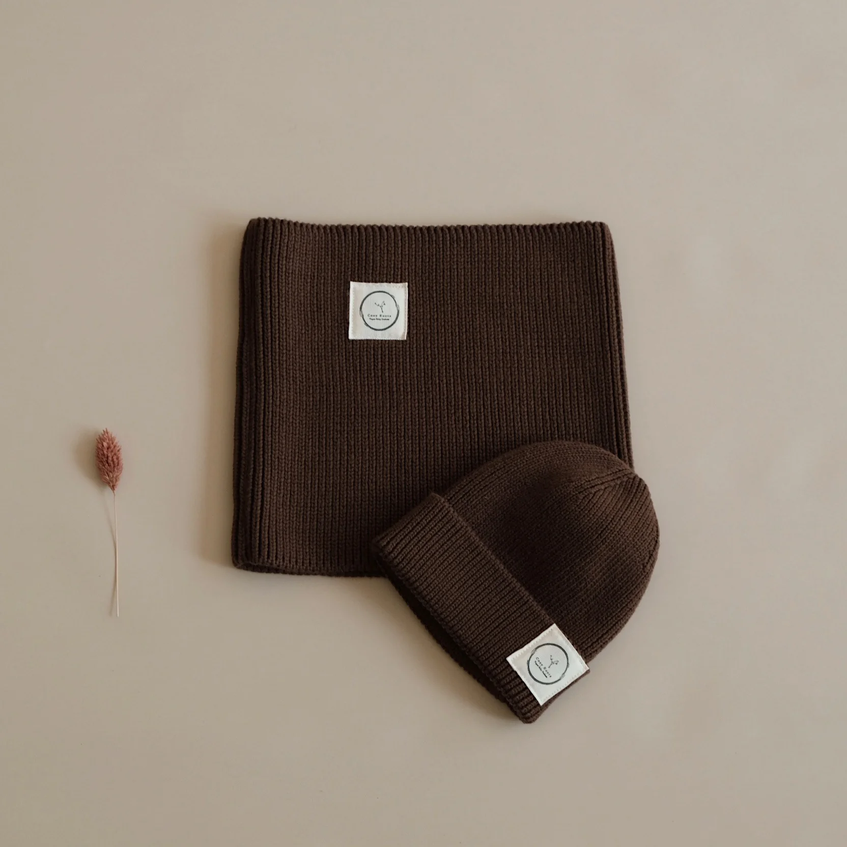 Organic Knit Beanie - Chocolate - Image 11