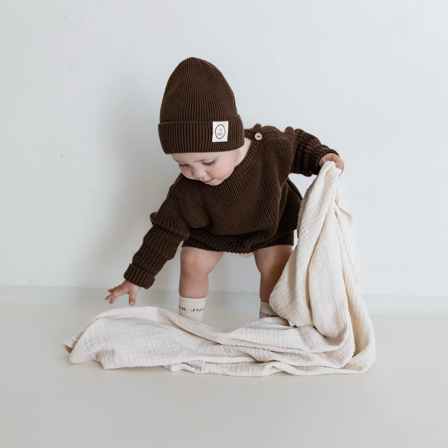 Organic Knit Beanie - Chocolate - Image 6