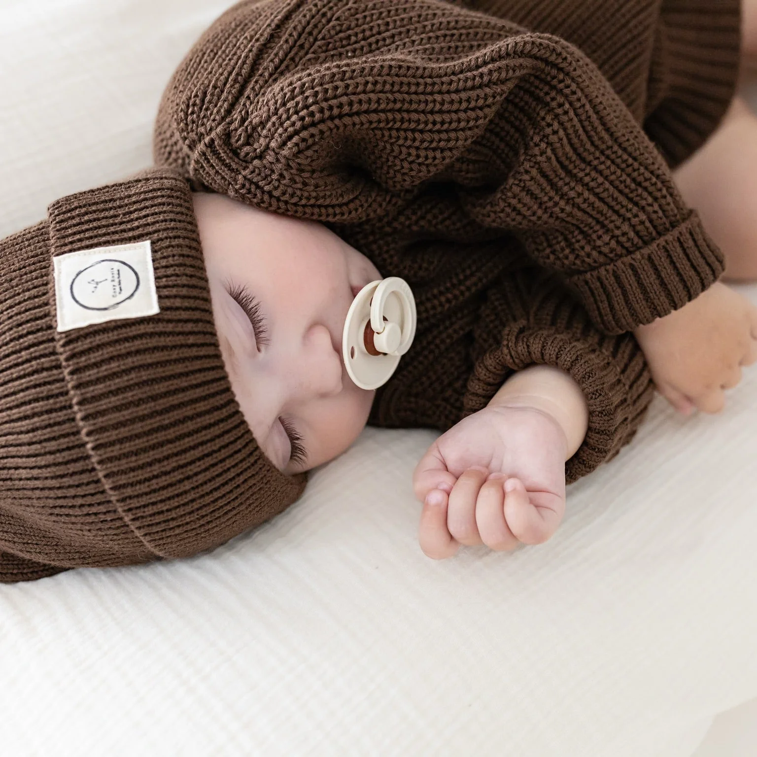 Organic Knit Beanie - Chocolate - Image 8