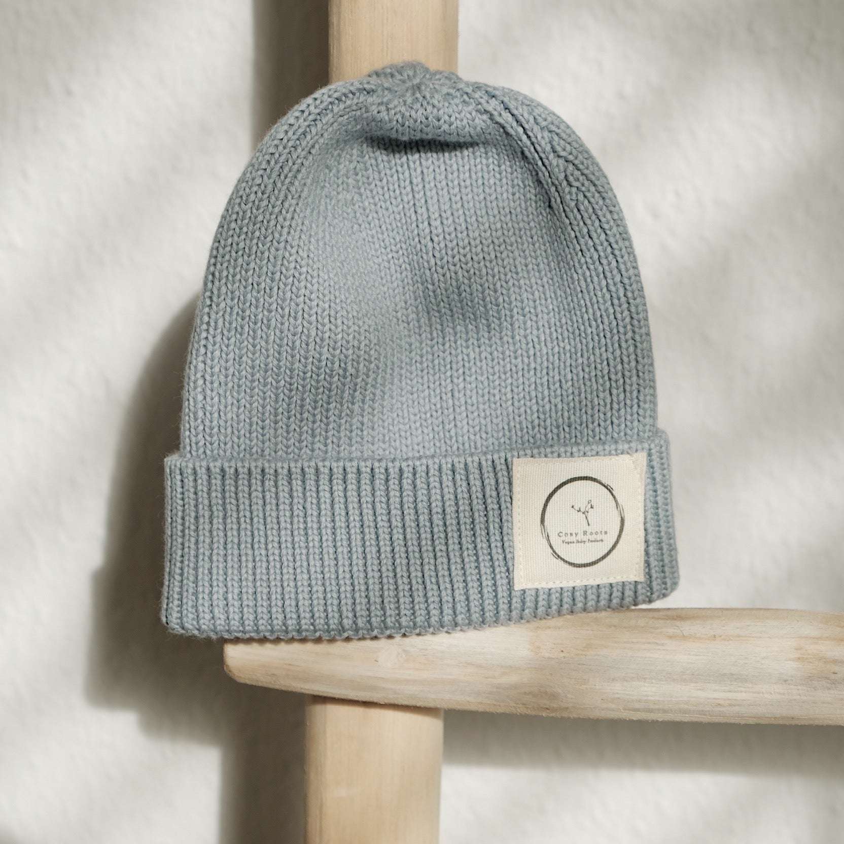 Organic Knit Beanie - Dusty Blue - Image 4