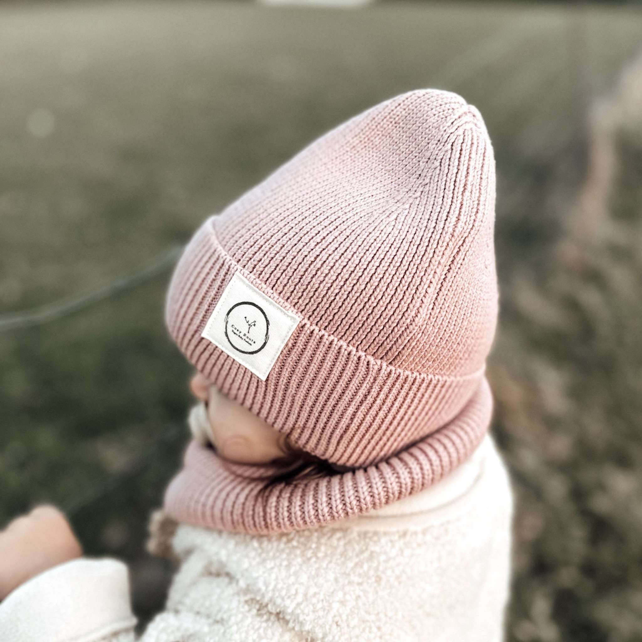 Organic Knit Beanie - Dusty Rose - Image 3