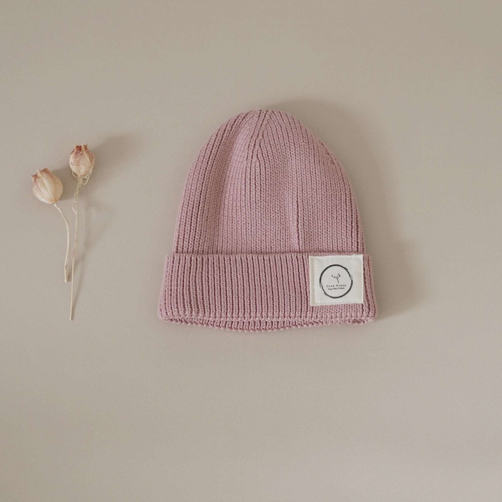 Organic Knit Beanie - Dusty Rose - Image 5