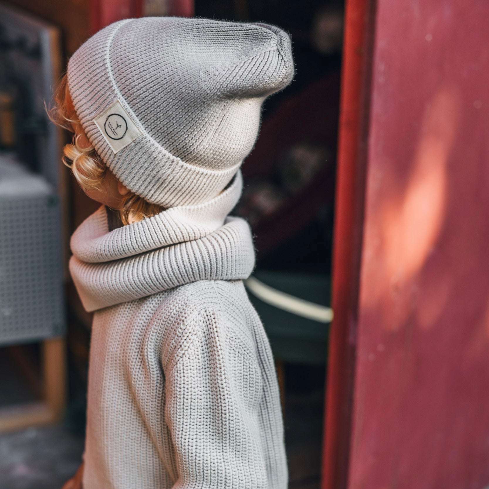 Organic Knit Beanie - Sand - Image 3