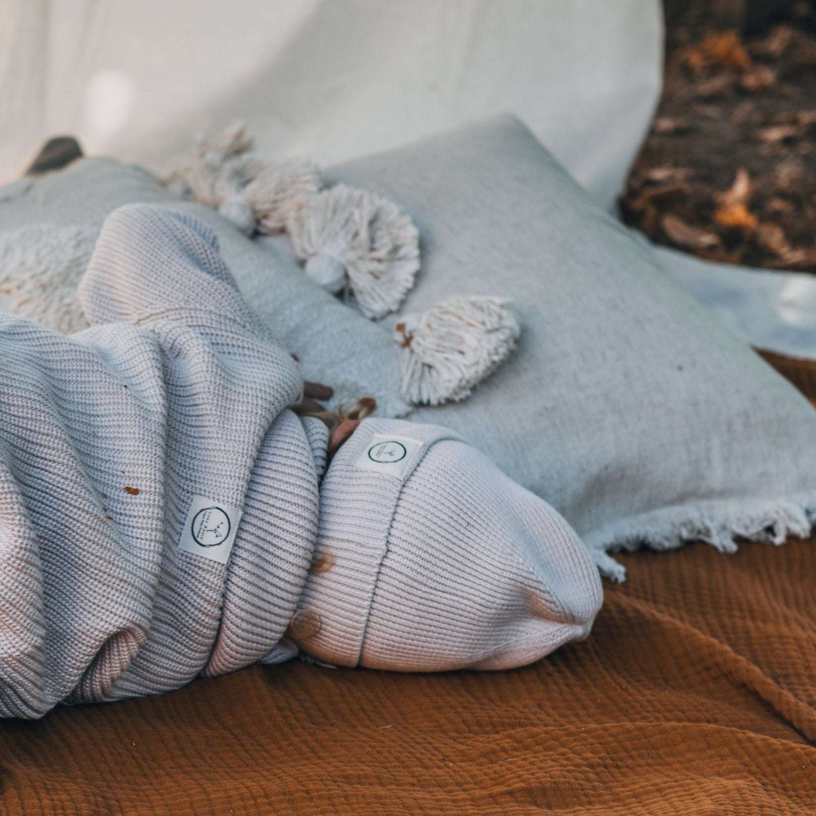 Organic Knit Beanie - Sand - Image 4