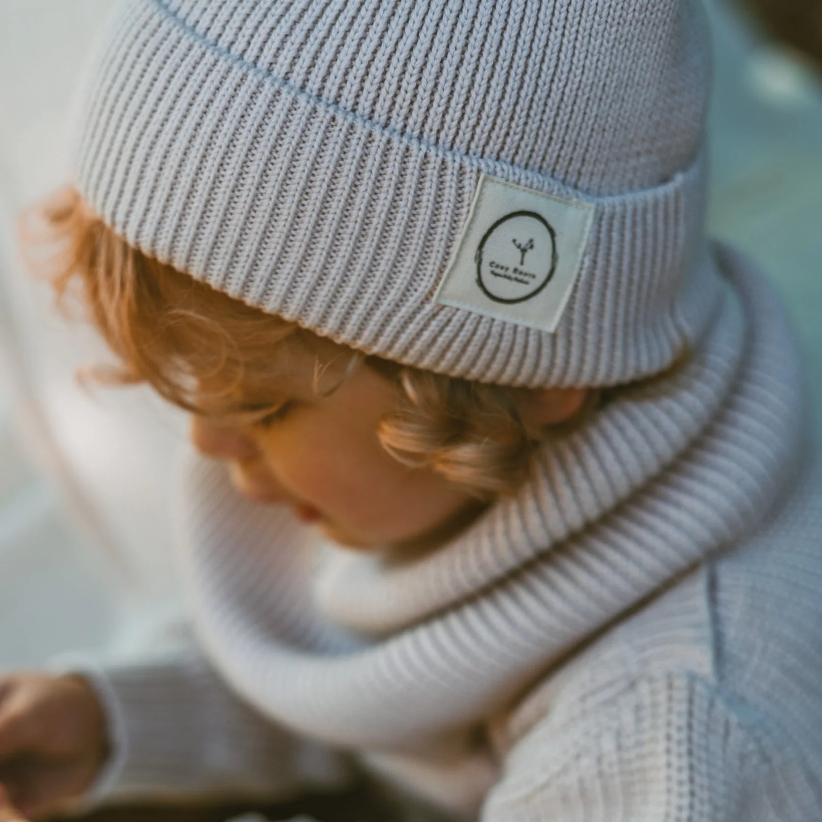Organic Knit Beanie - Sand - Image 5
