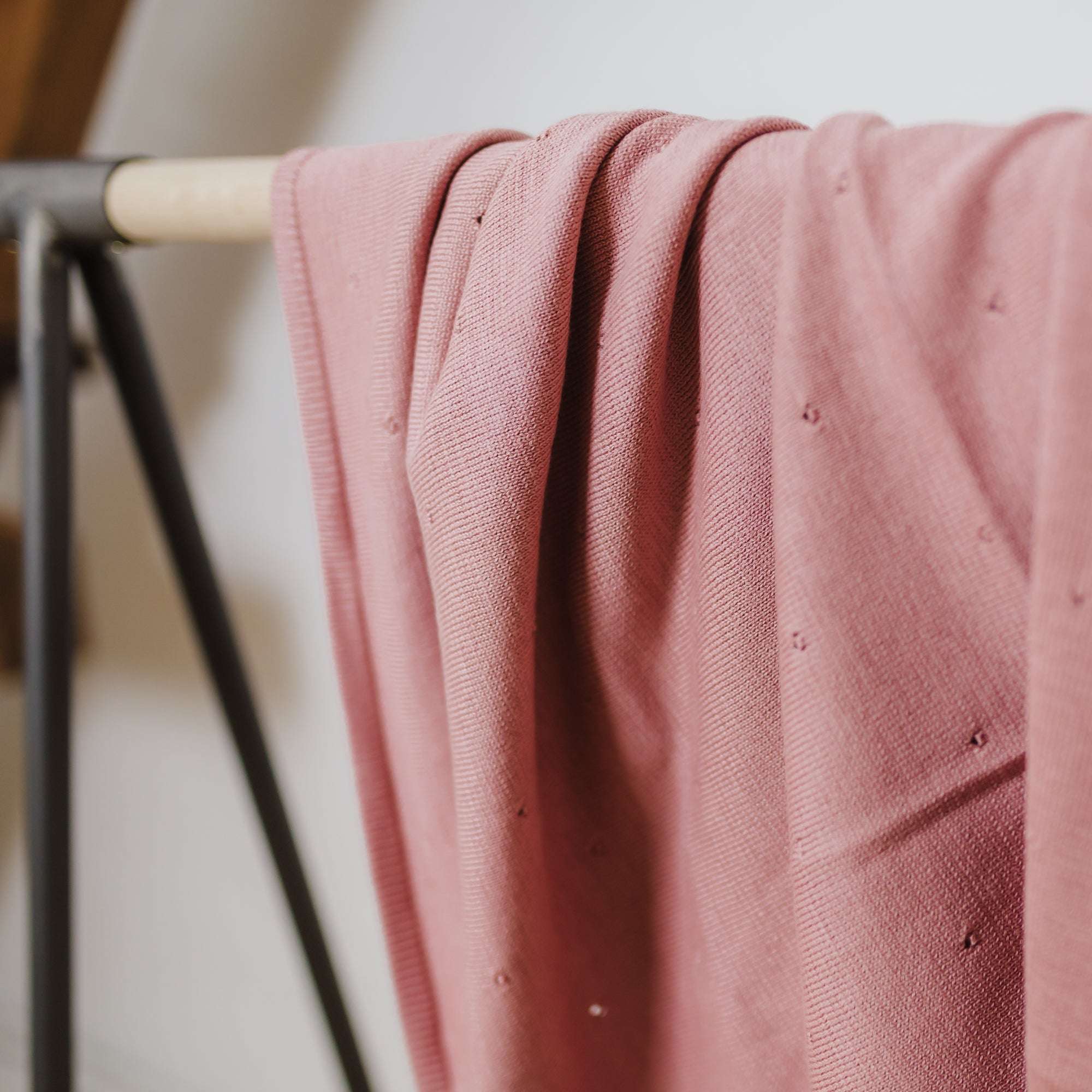 Organic Knit Blanket - Dusty Rose - SALE - Image 10
