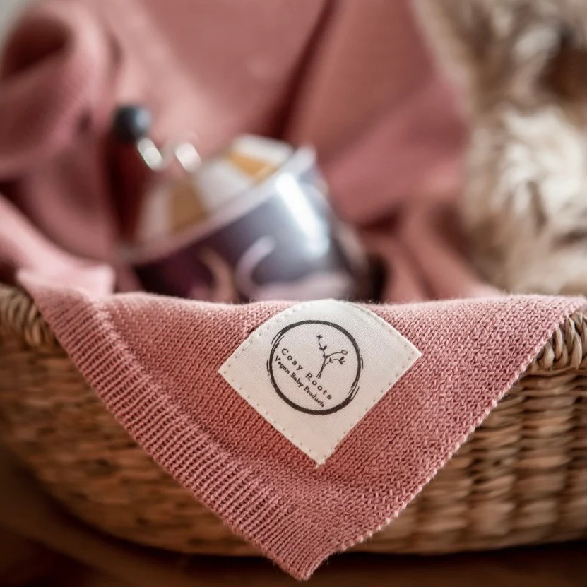 Organic Knit Blanket - Dusty Rose - SALE - Image 4