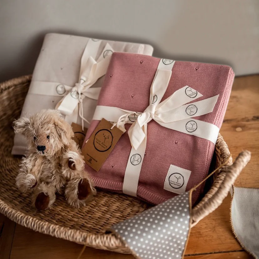 Organic Knit Blanket - Dusty Rose - SALE - Image 5