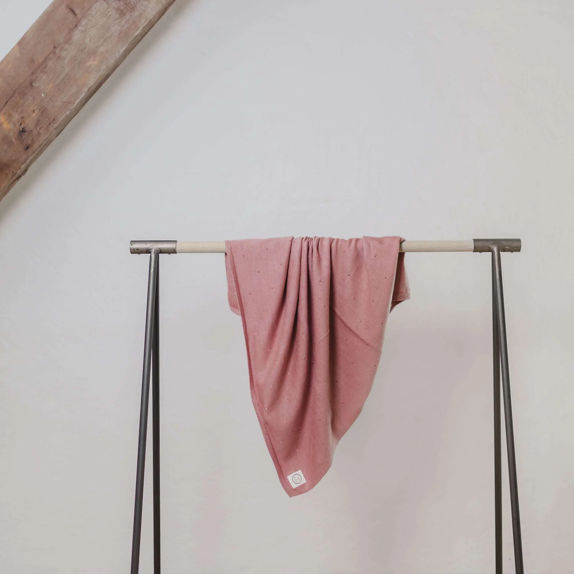 Organic Knit Blanket - Dusty Rose - SALE - Image 9