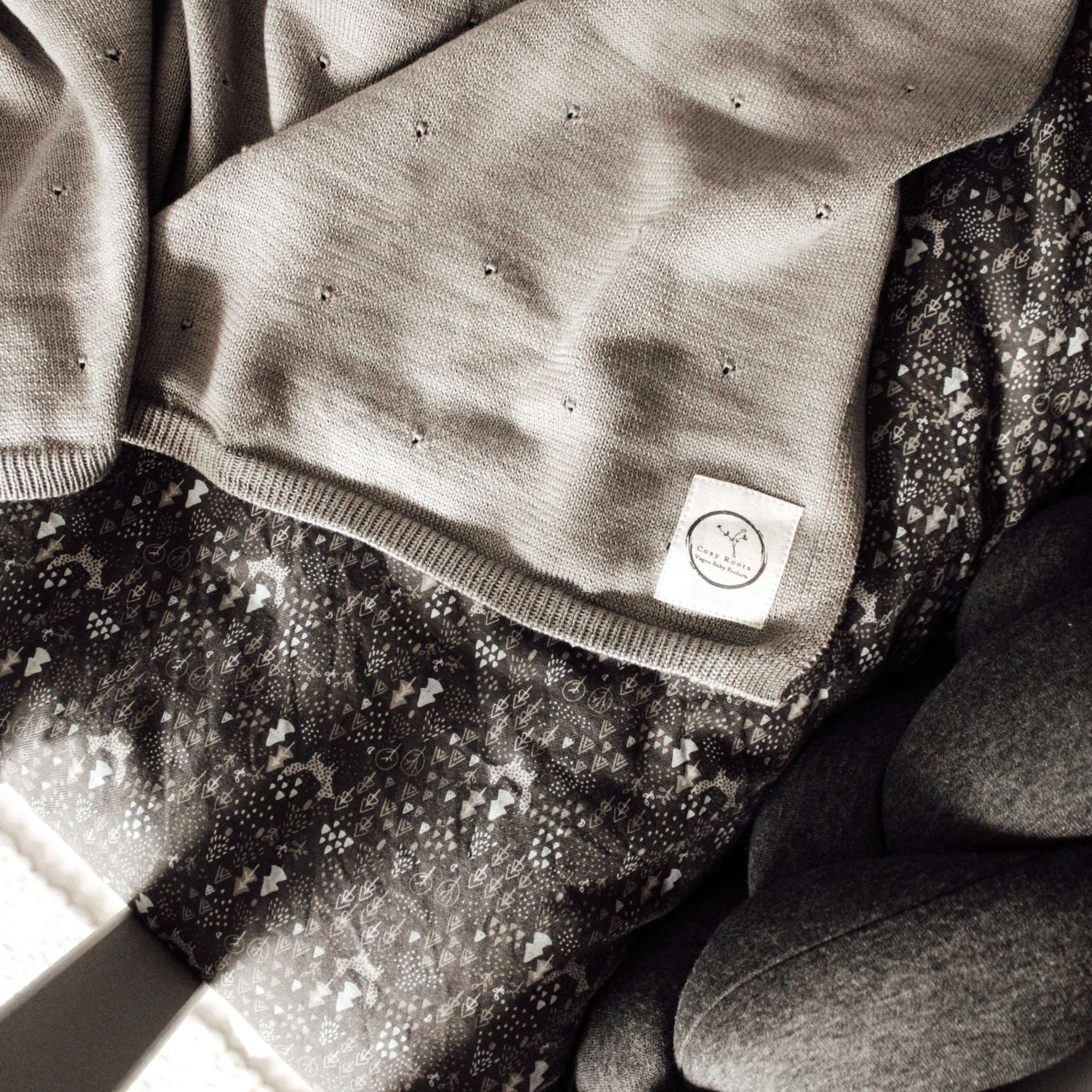 Organic Knit Blanket - Grey - SALE - Image 3