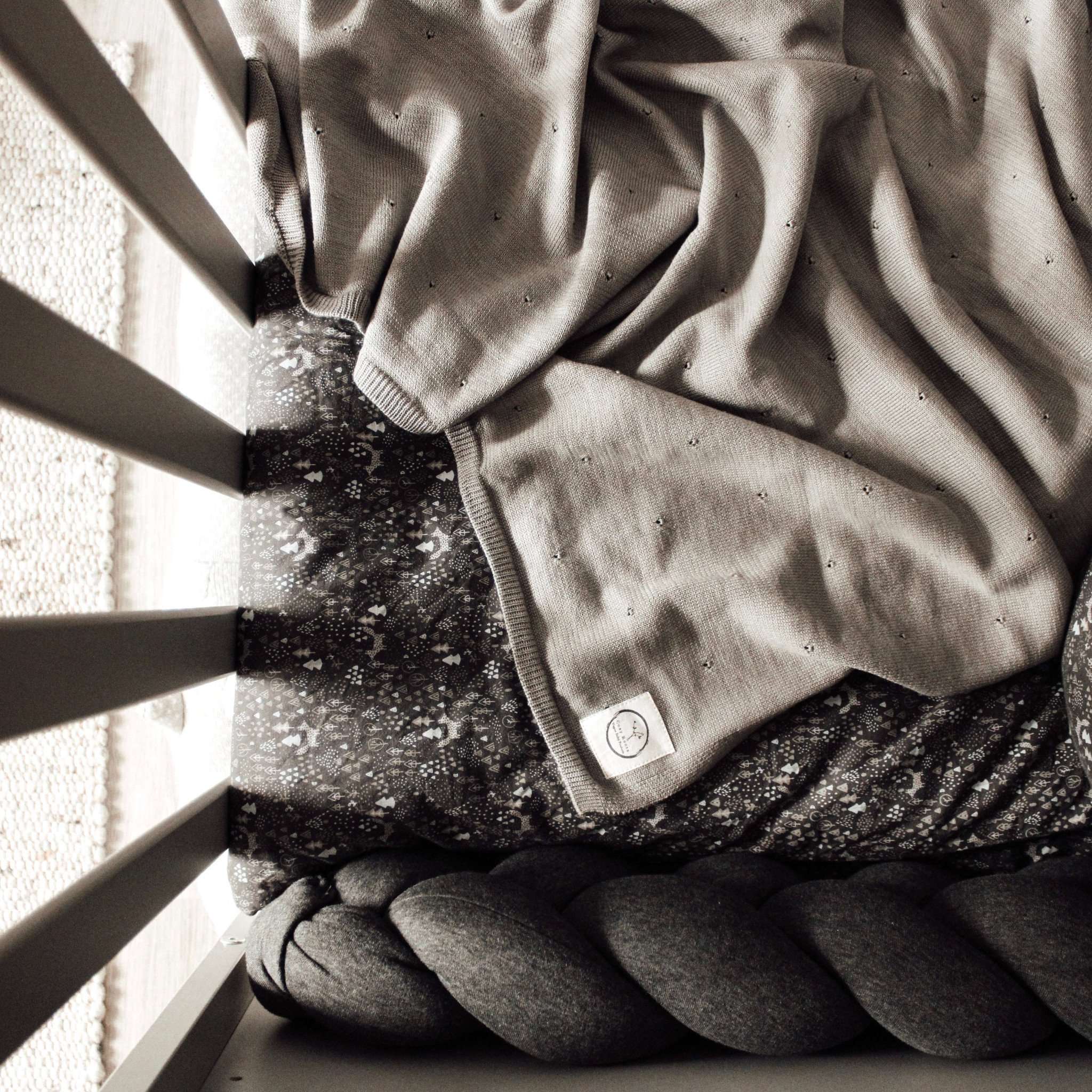 Organic Knit Blanket - Grey - SALE - Image 4
