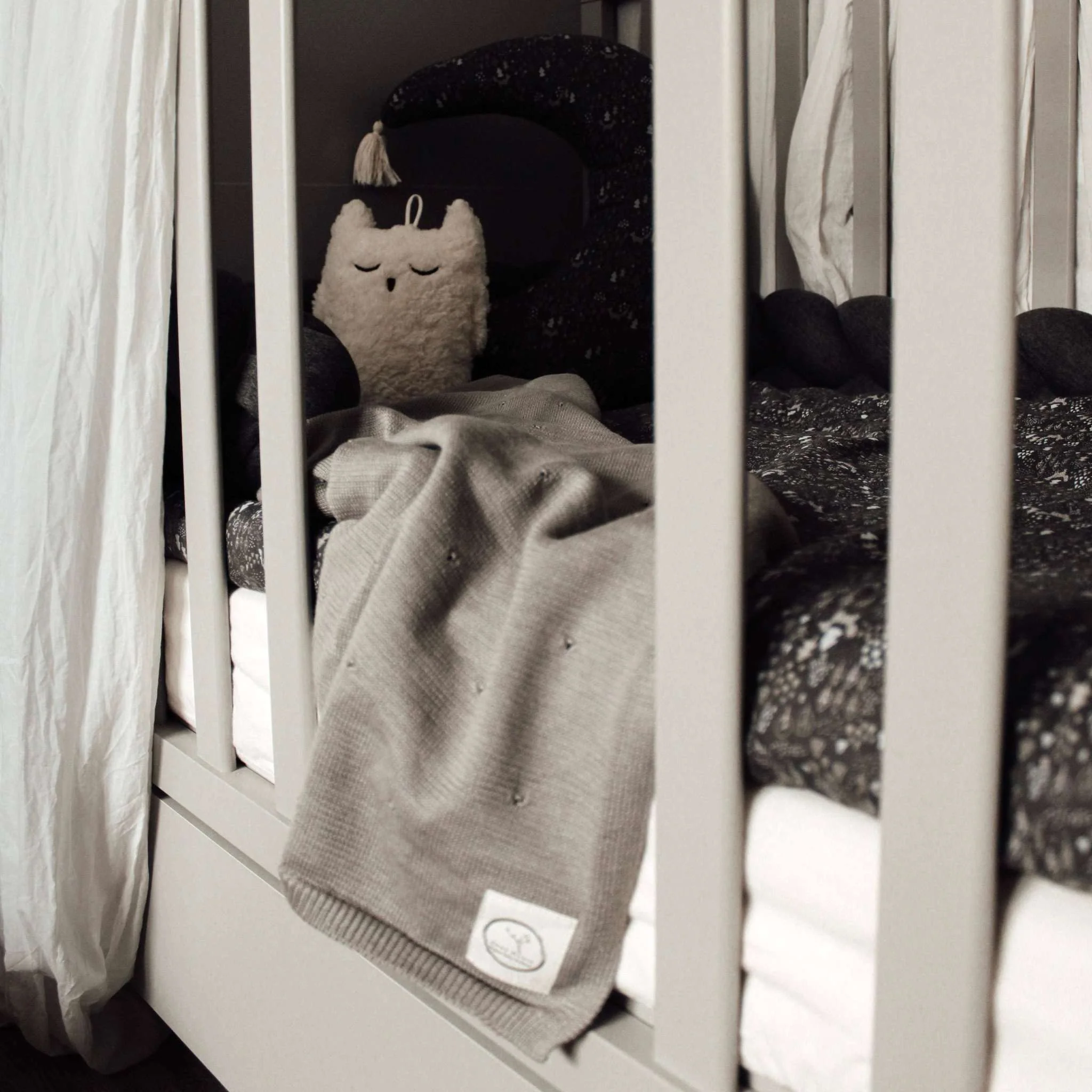 Organic Knit Blanket - Grey - SALE - Image 5