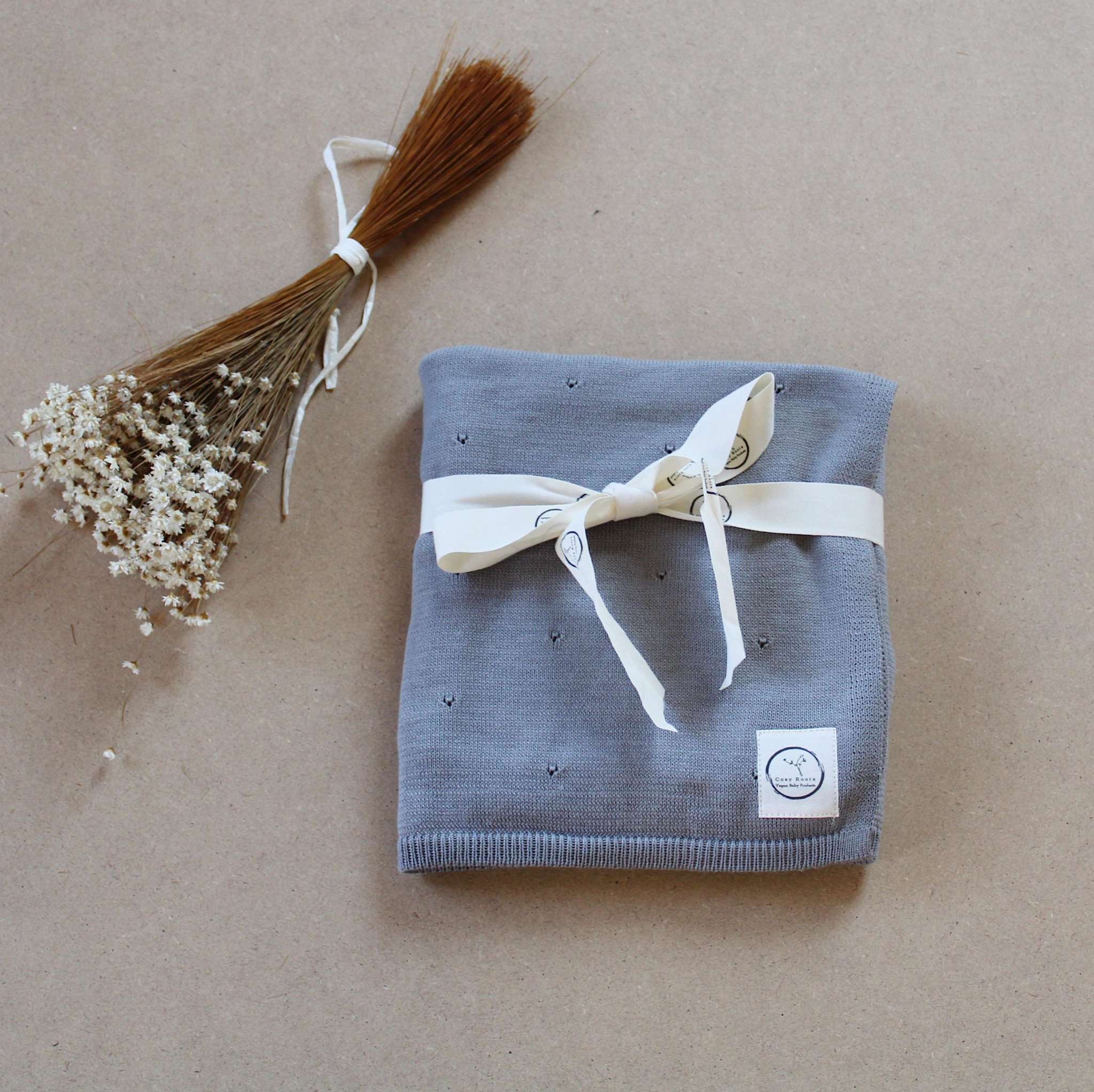 Organic Knit Blanket - Grey - SALE - Image 6