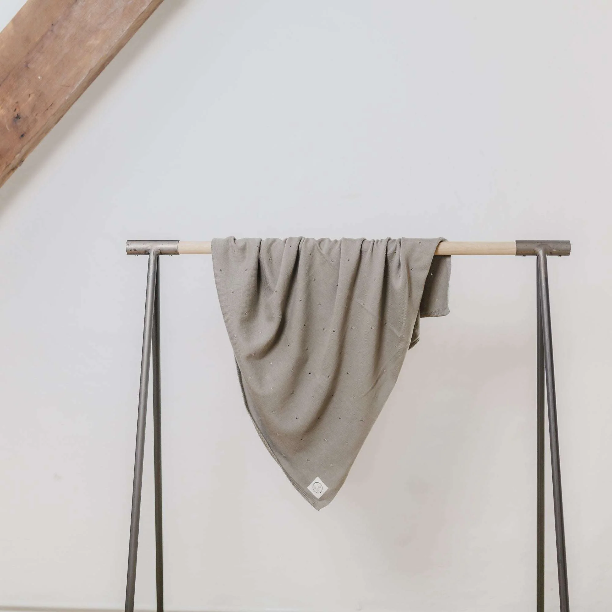 Organic Knit Blanket - Khaki - S A L E - Image 15