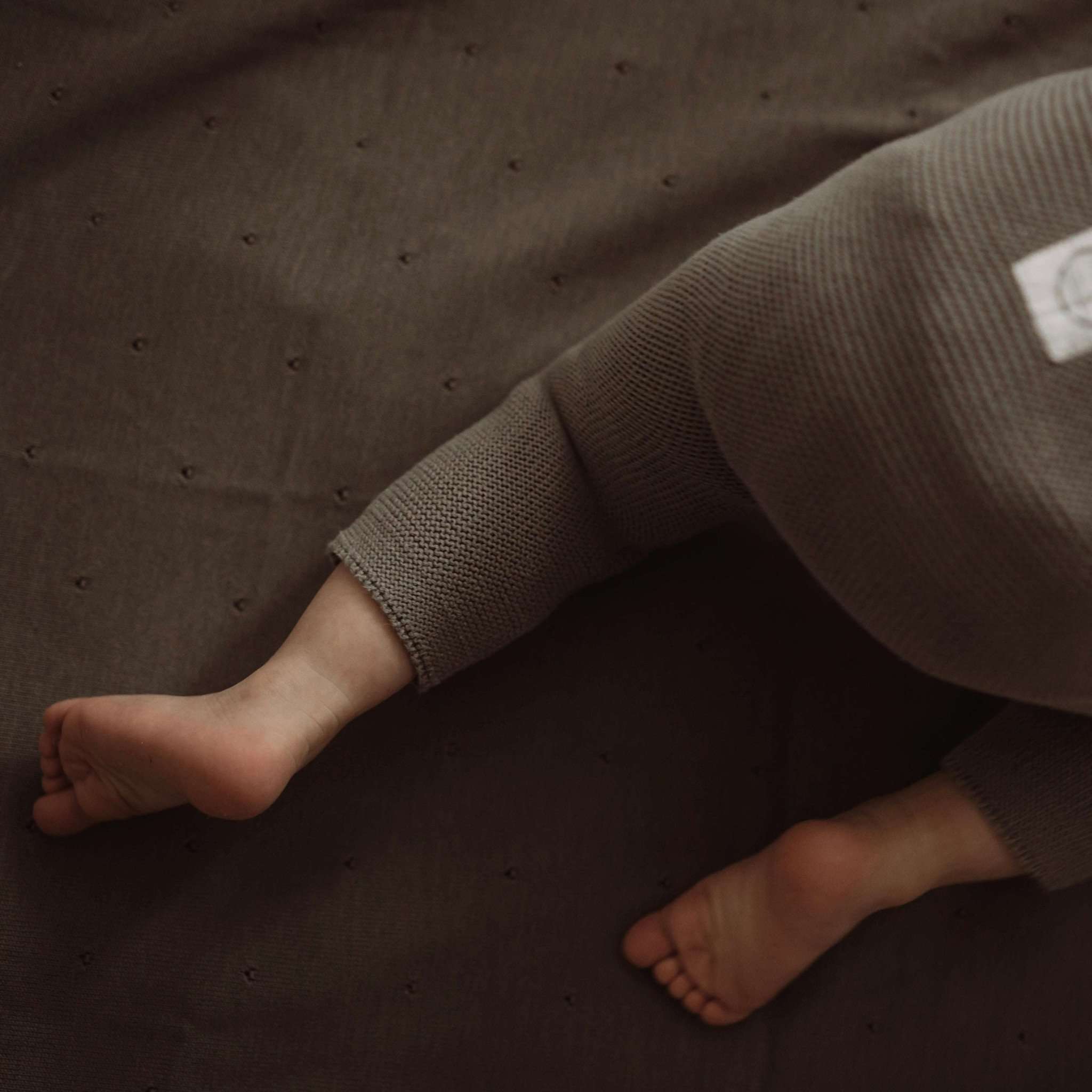 Organic Knit Blanket - Khaki - S A L E - Image 3