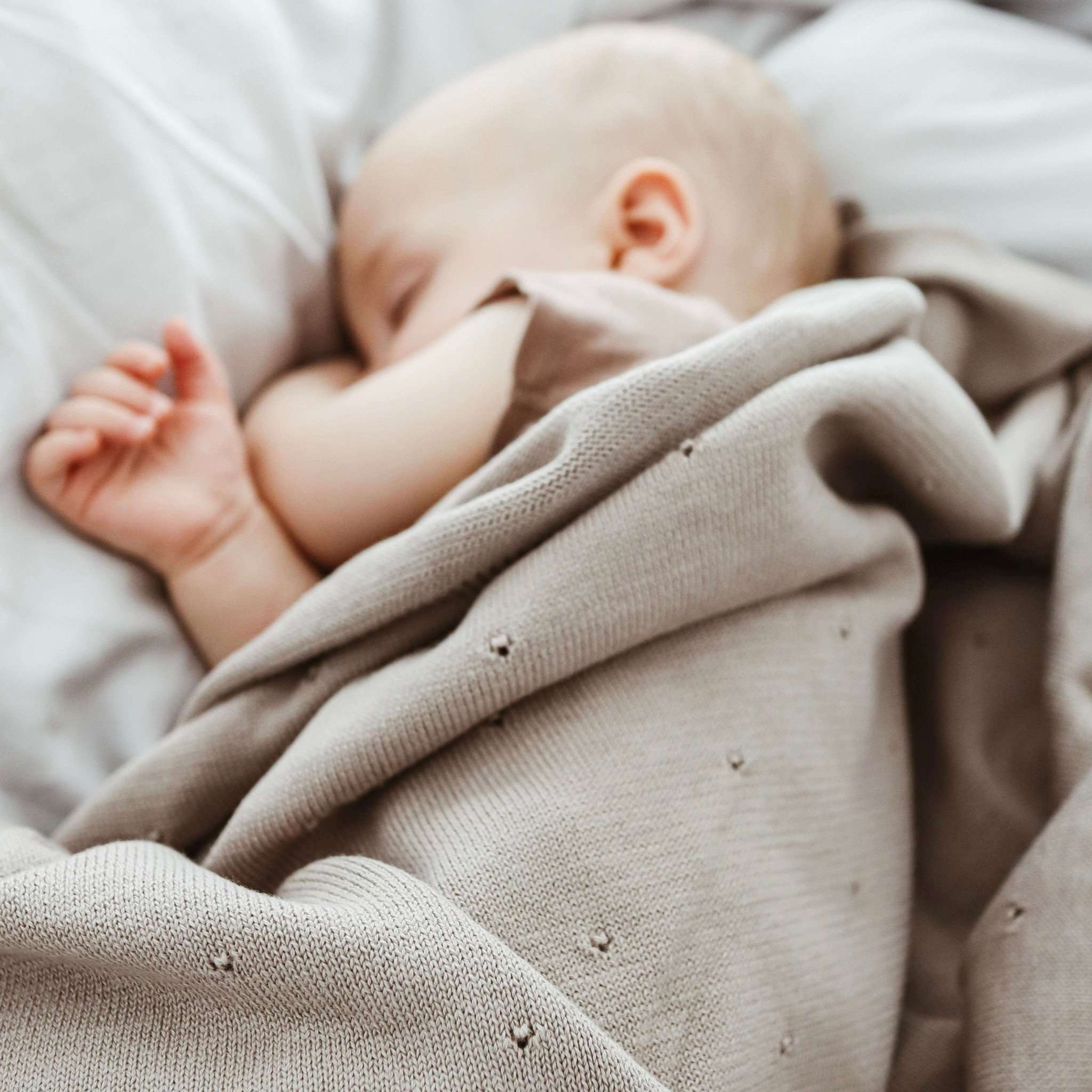 Organic Knit Blanket - Caramel - SALE - Image 3