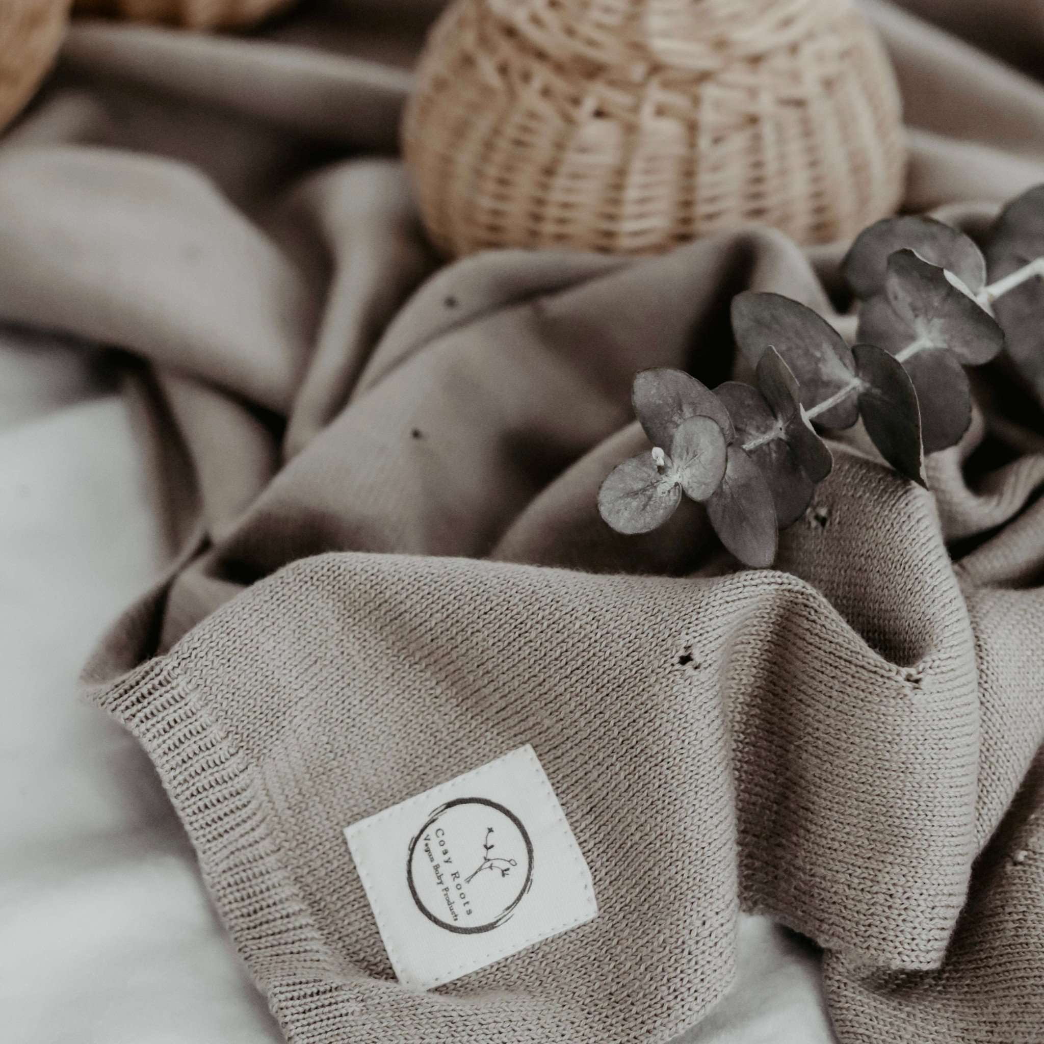 Organic Knit Blanket - Caramel - SALE - Image 9