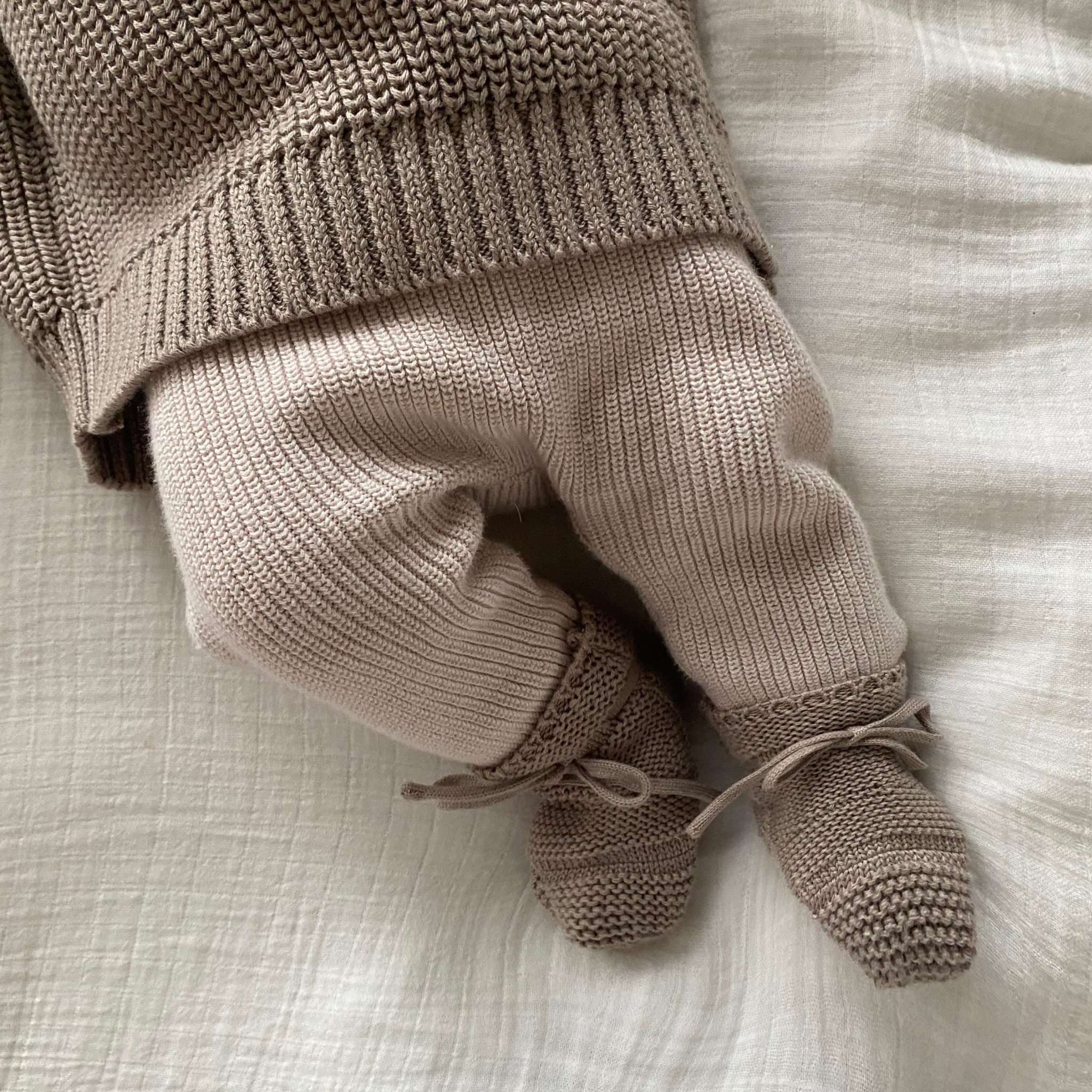 Organic Knit Booties - Caramel - Image 11
