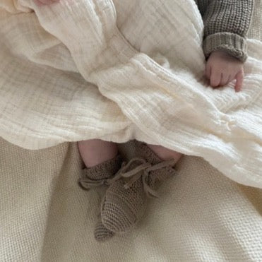 Organic Knit Booties - Caramel - Image 13