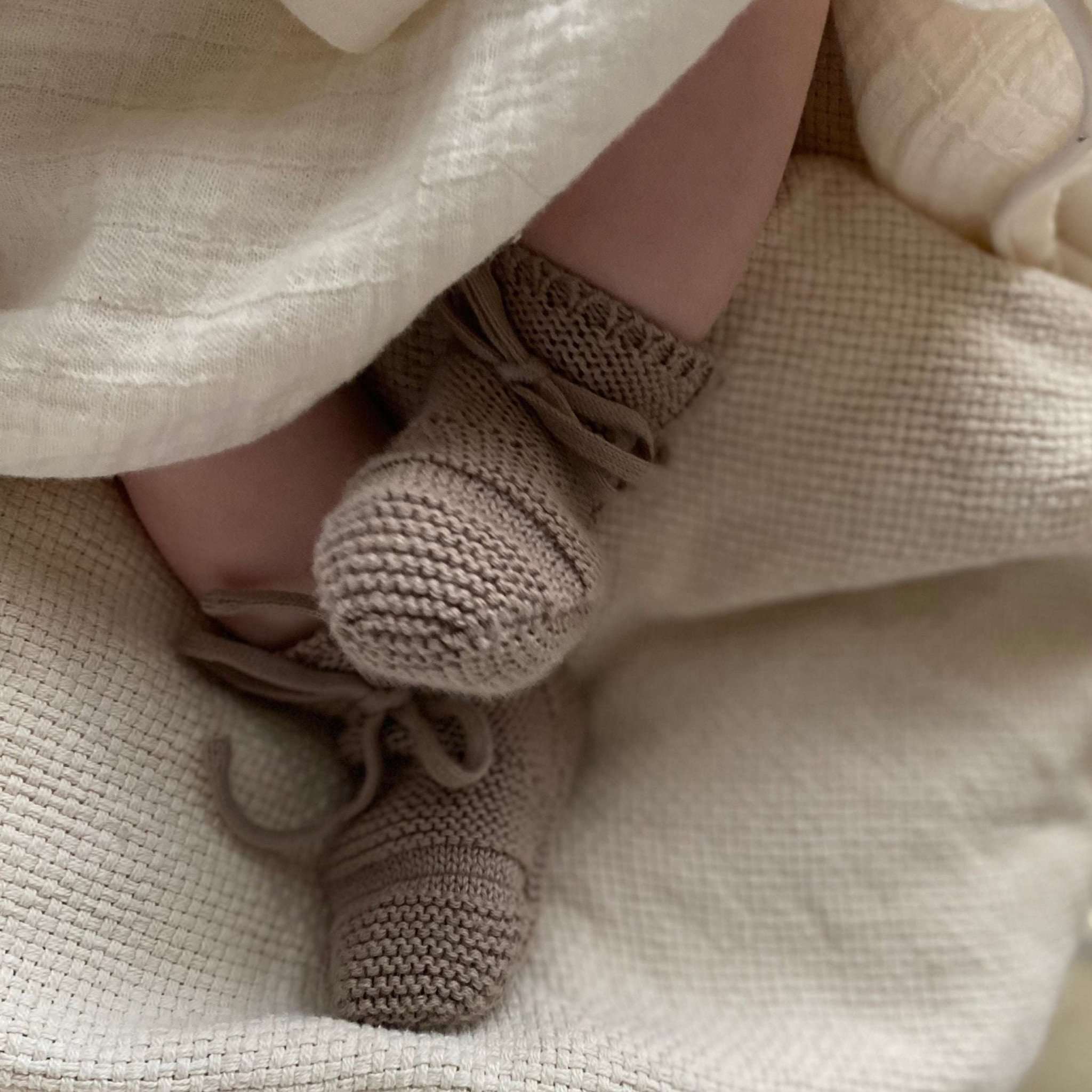 Organic Knit Booties - Caramel - Image 3