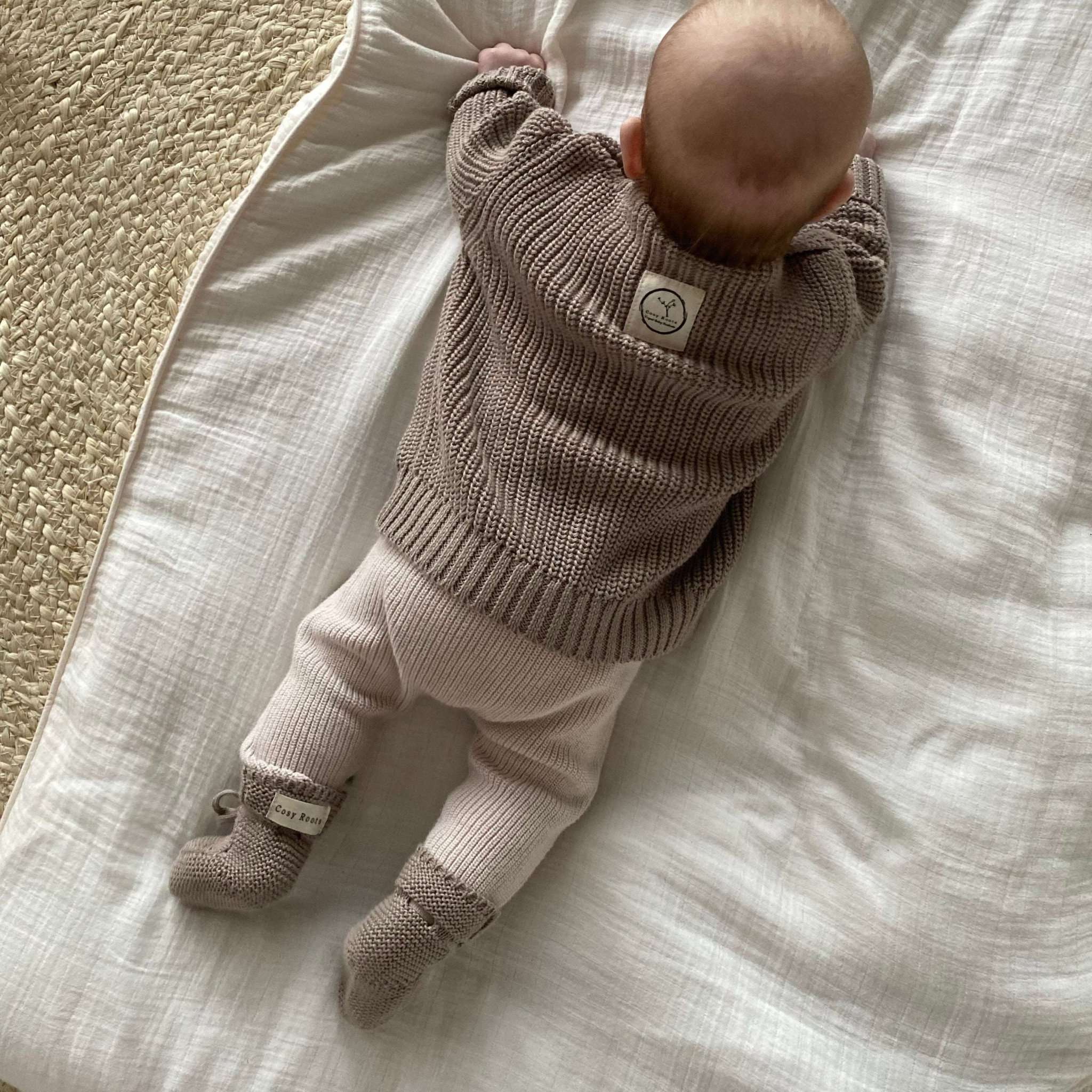 Organic Knit Booties - Caramel - Image 5
