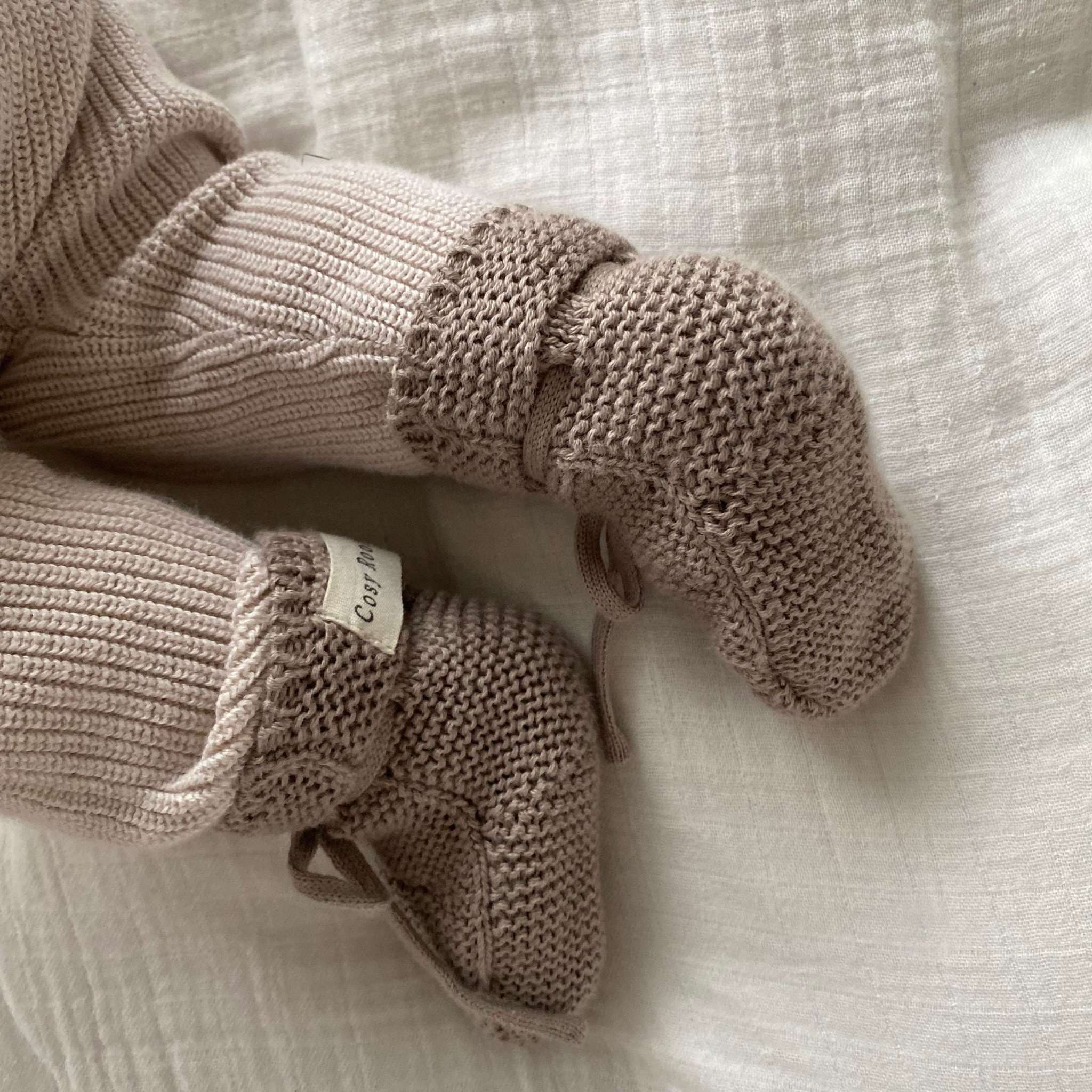 Organic Knit Booties - Caramel - Image 8