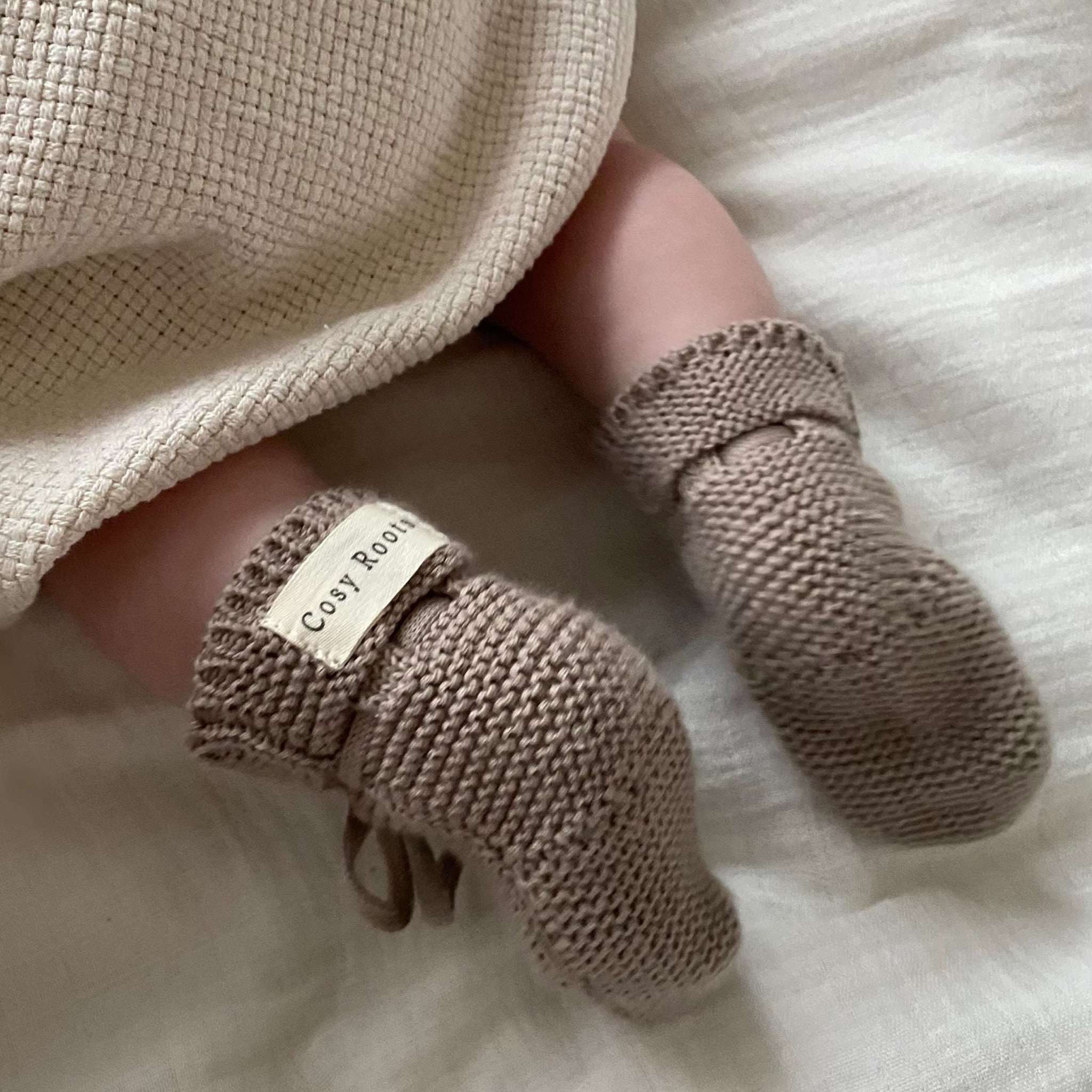 Organic Knit Booties - Caramel - Image 9