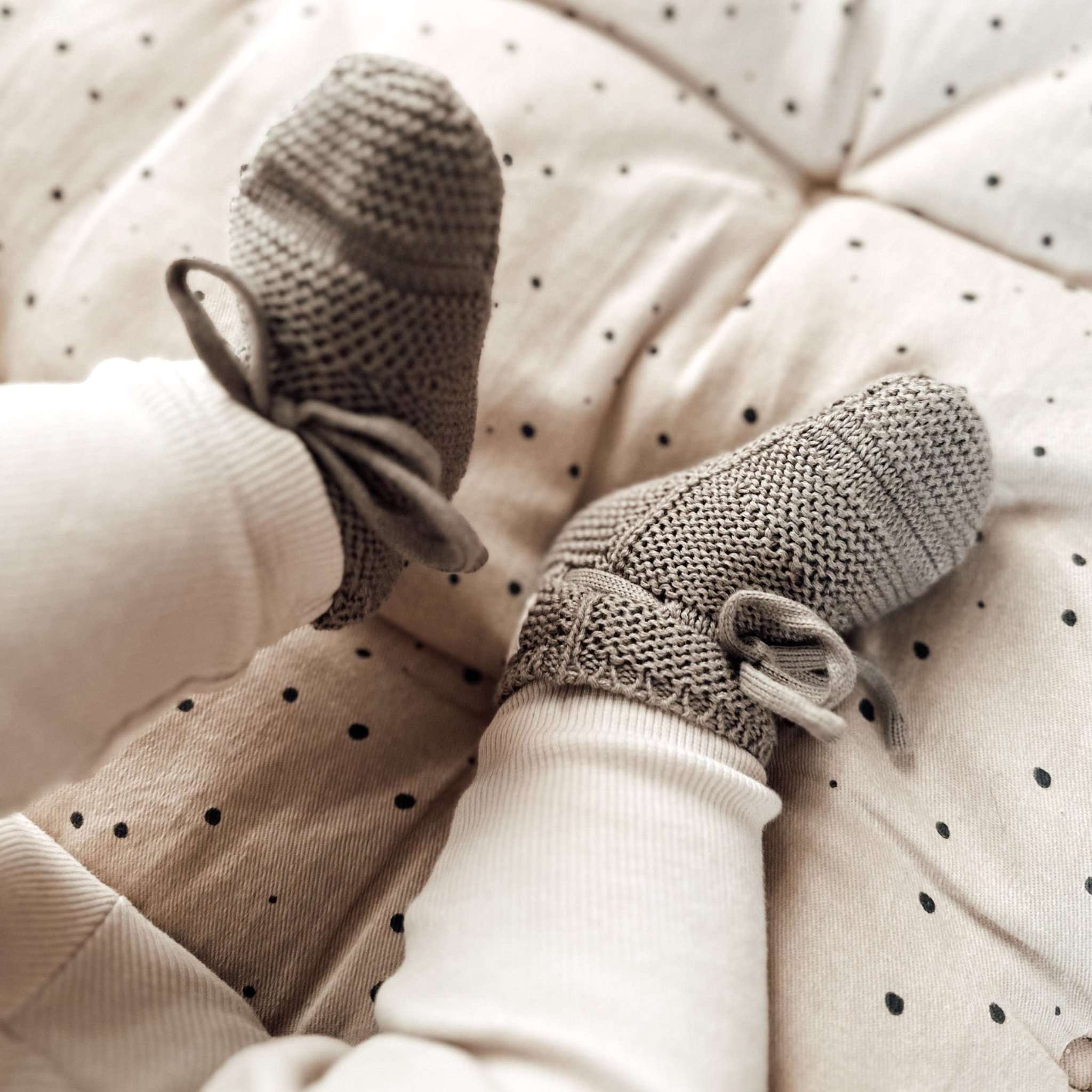 Organic Knit Booties - Khaki - S A L E - Image 8